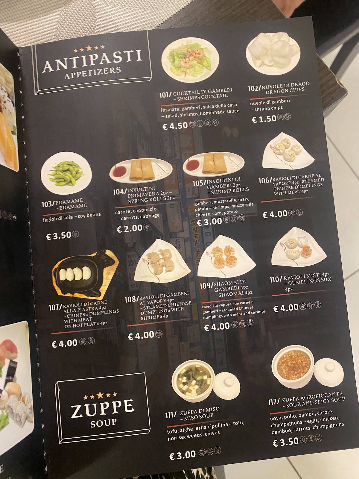 Menu di Ristorante Cinese Giapponese Hasu 