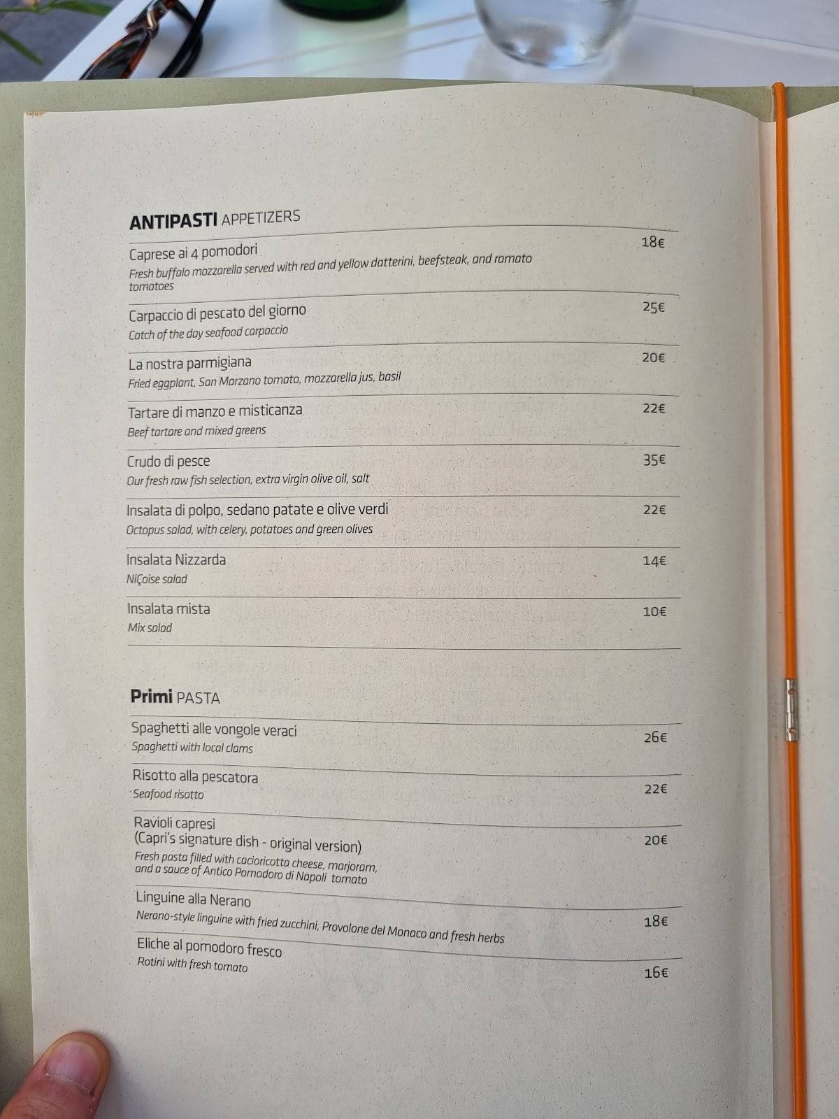 Menu de Ristorante D'Amore