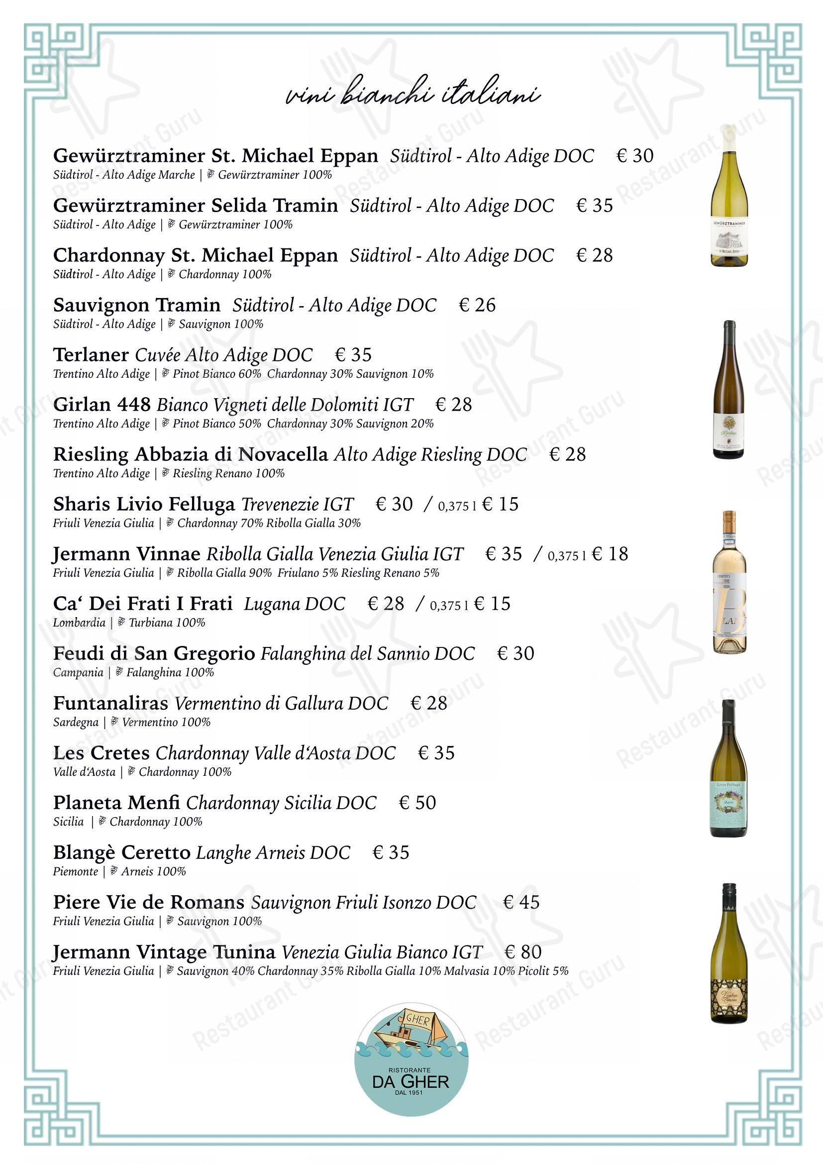 Ristorante Da Gher Riccione in Riccione - Menu bar