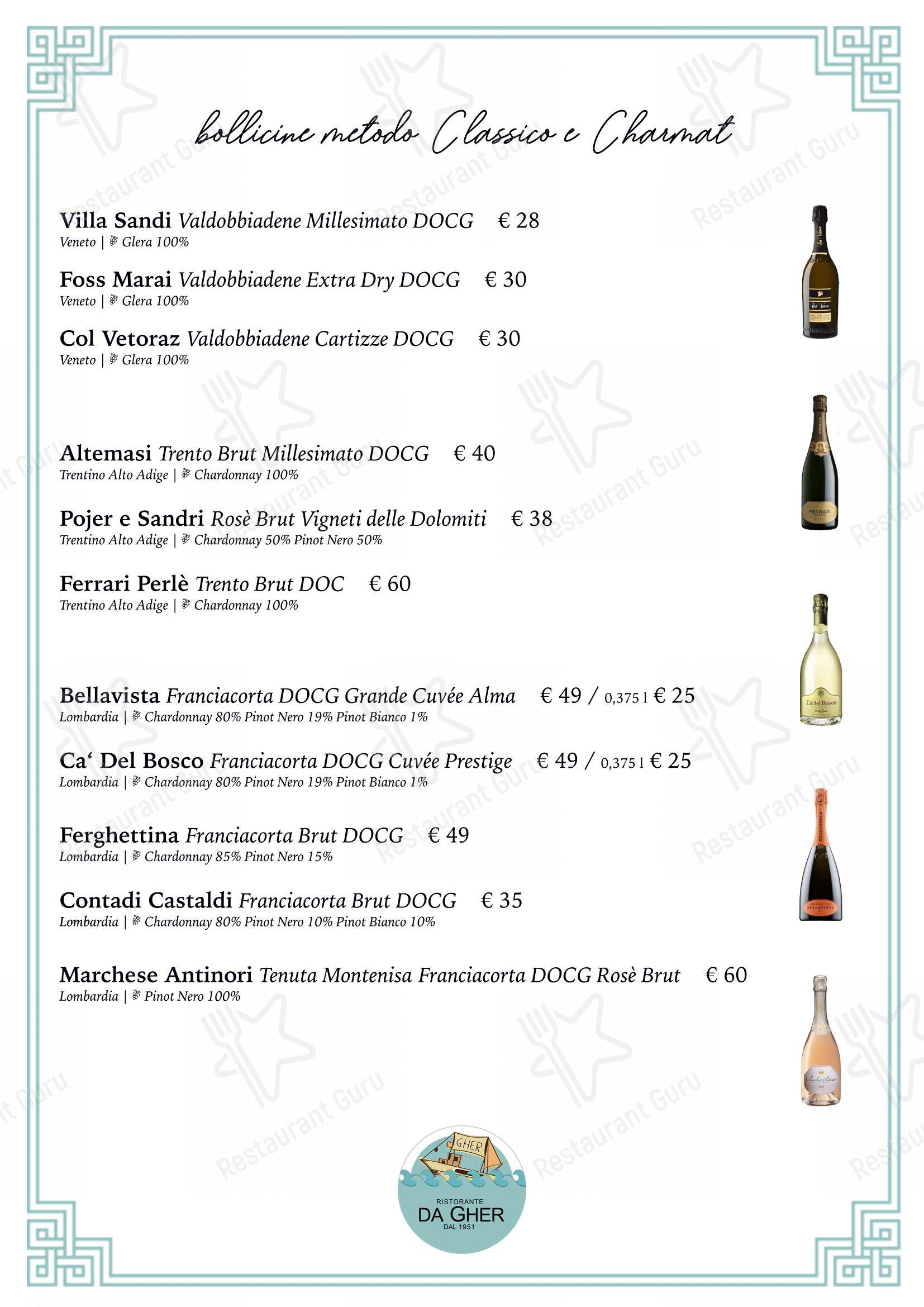Menu di Ristorante Da Gher Riccione - Menu bar