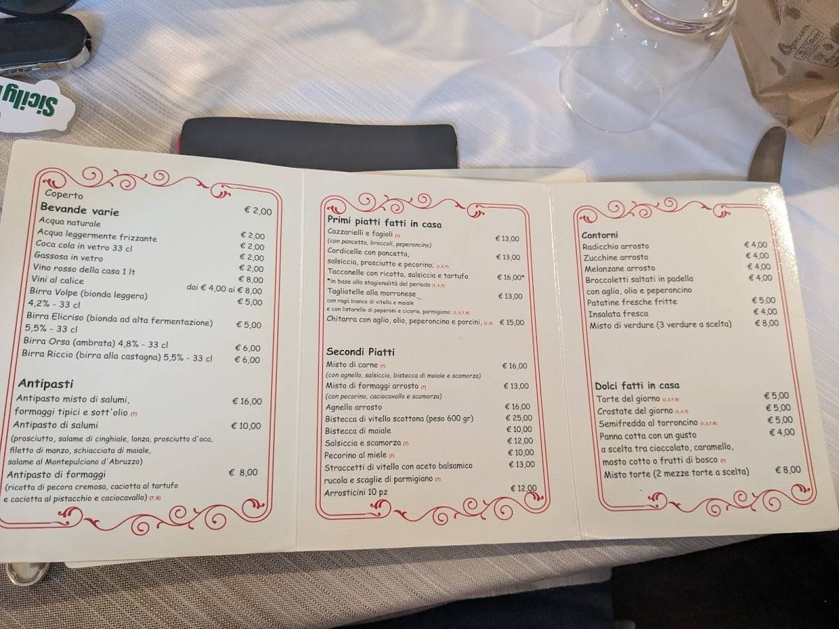 Menu di Ristorante Da Giocondo 