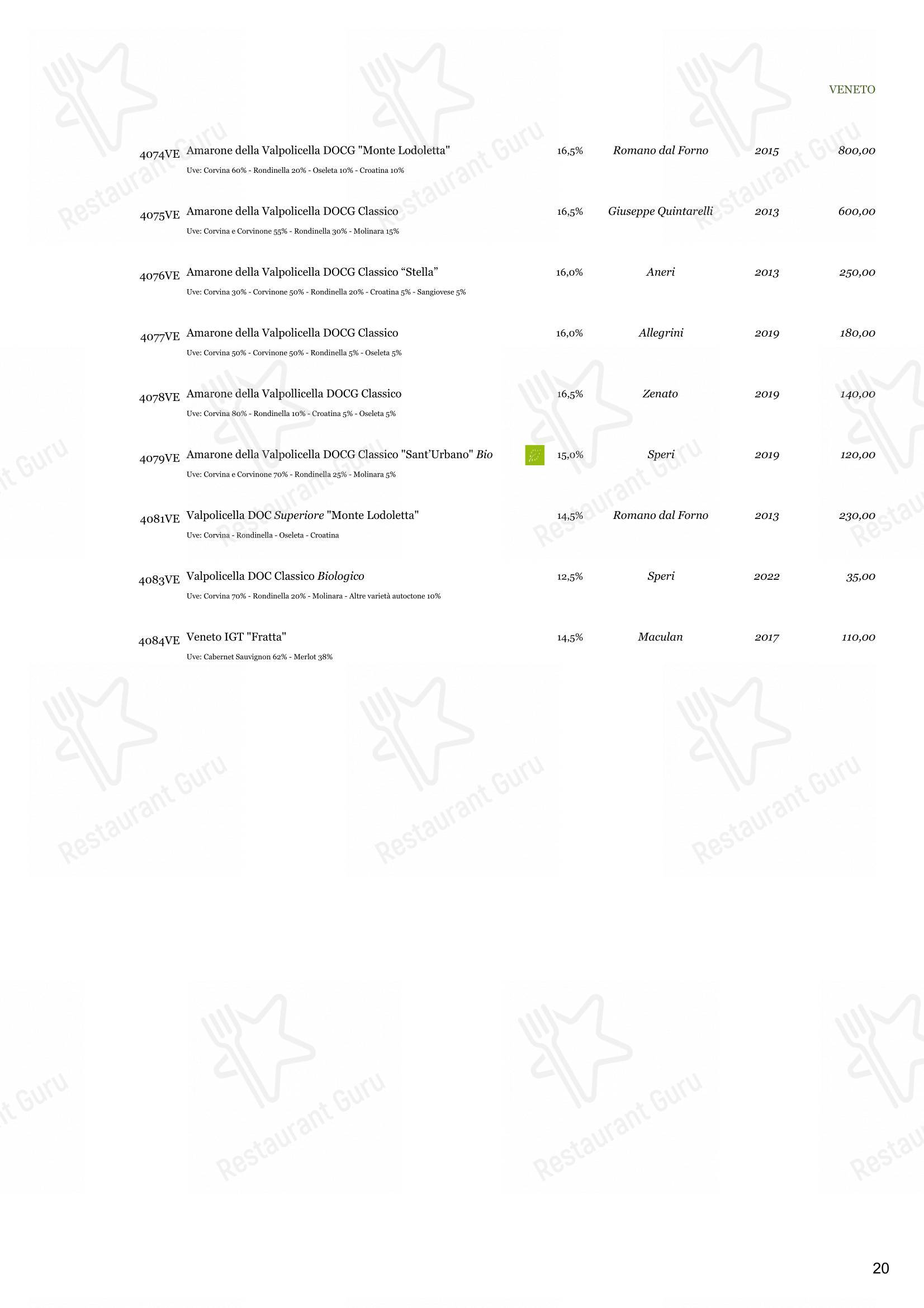 Menu di Ristorante Derby Grill - Menu bar