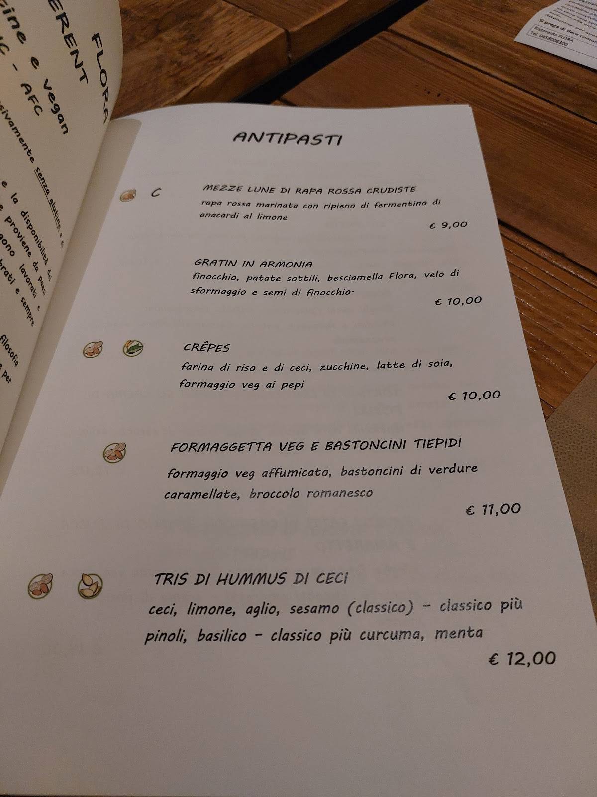 Menu di Ristorante Flora 