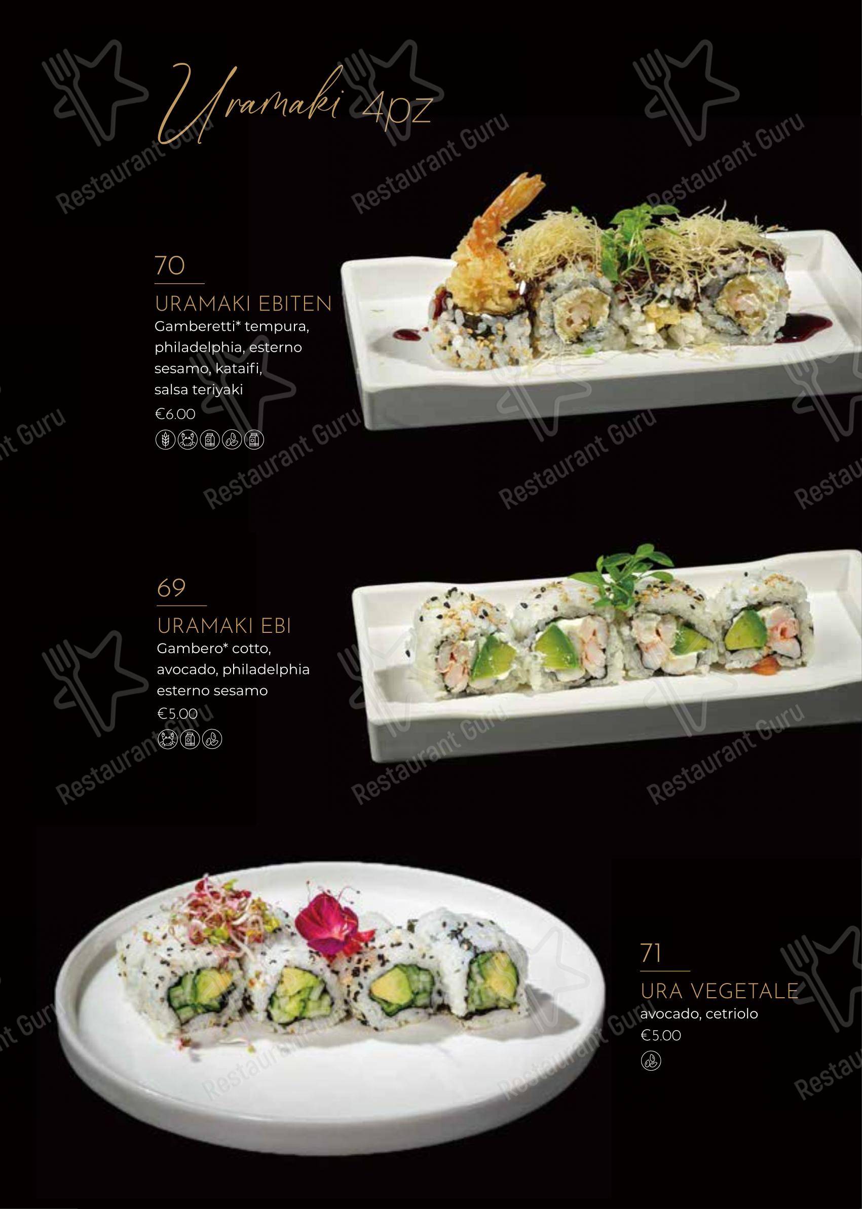 Menu bar per Ristorante Giapponese Hanami Parma ristorante