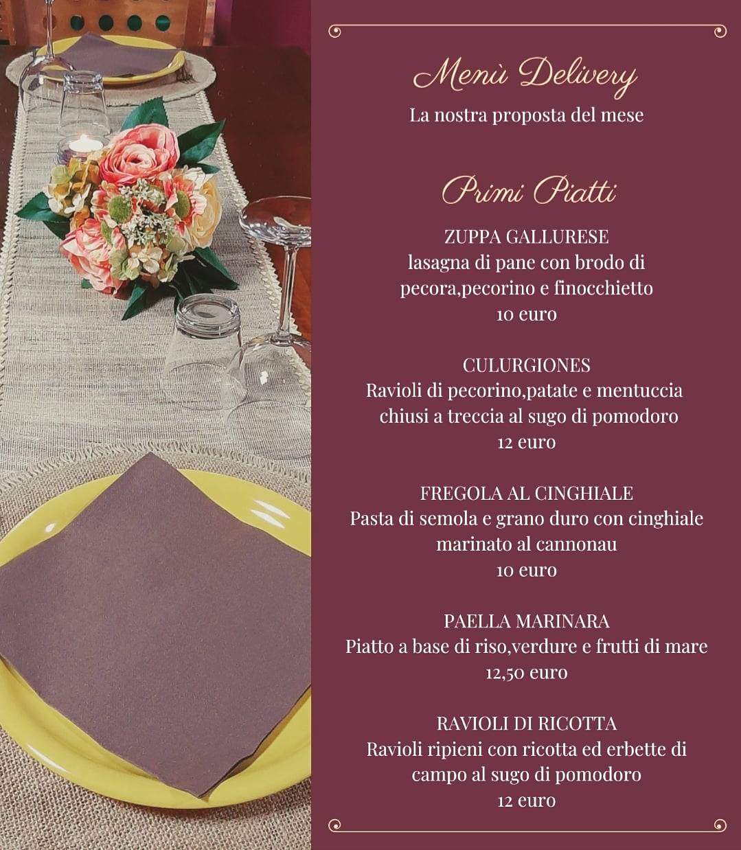 Menu di Ristorante Hotel Villa Magnolia Predosa 