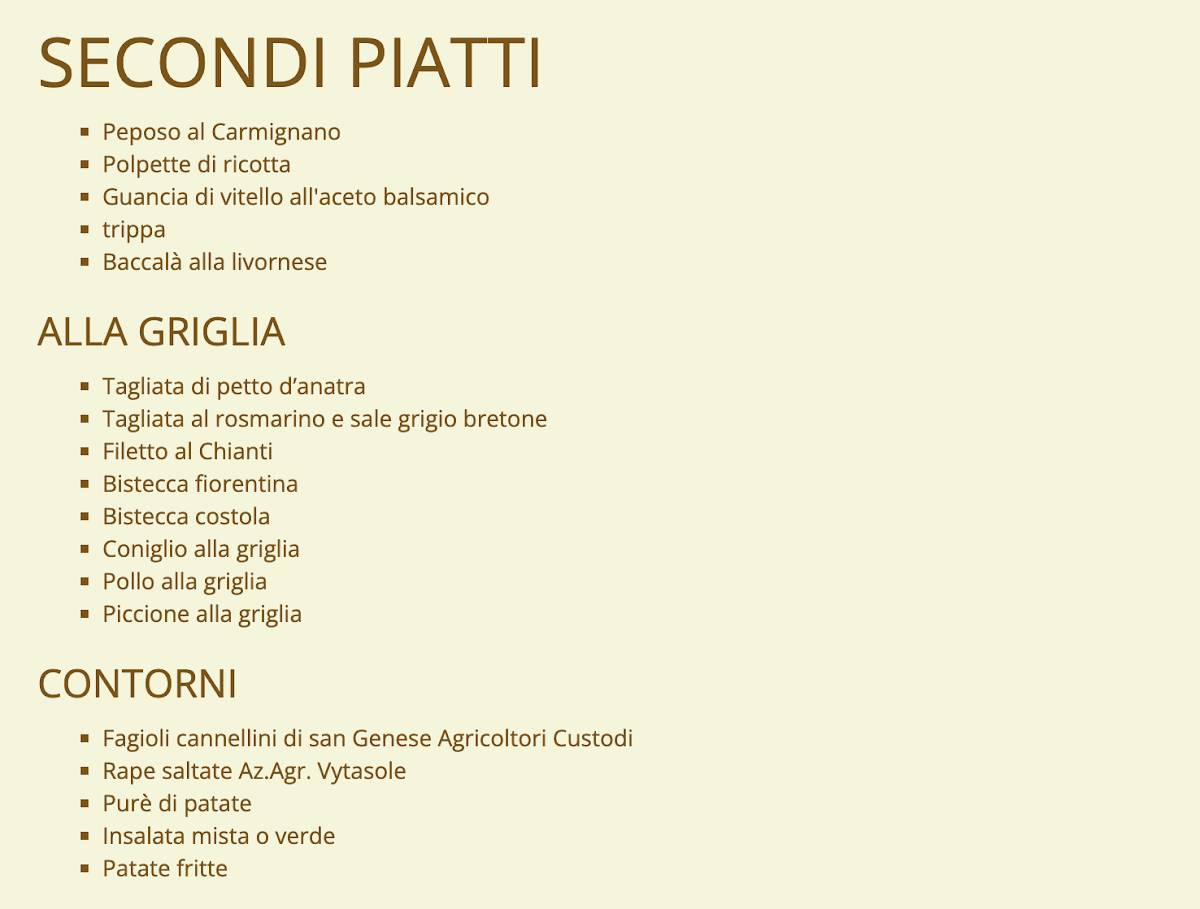 Menu di Ristorante Il Fienile 