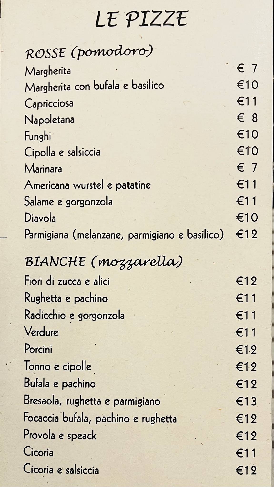 Menu di La Fornace Ristorante & Pizzeria dal 1950 
