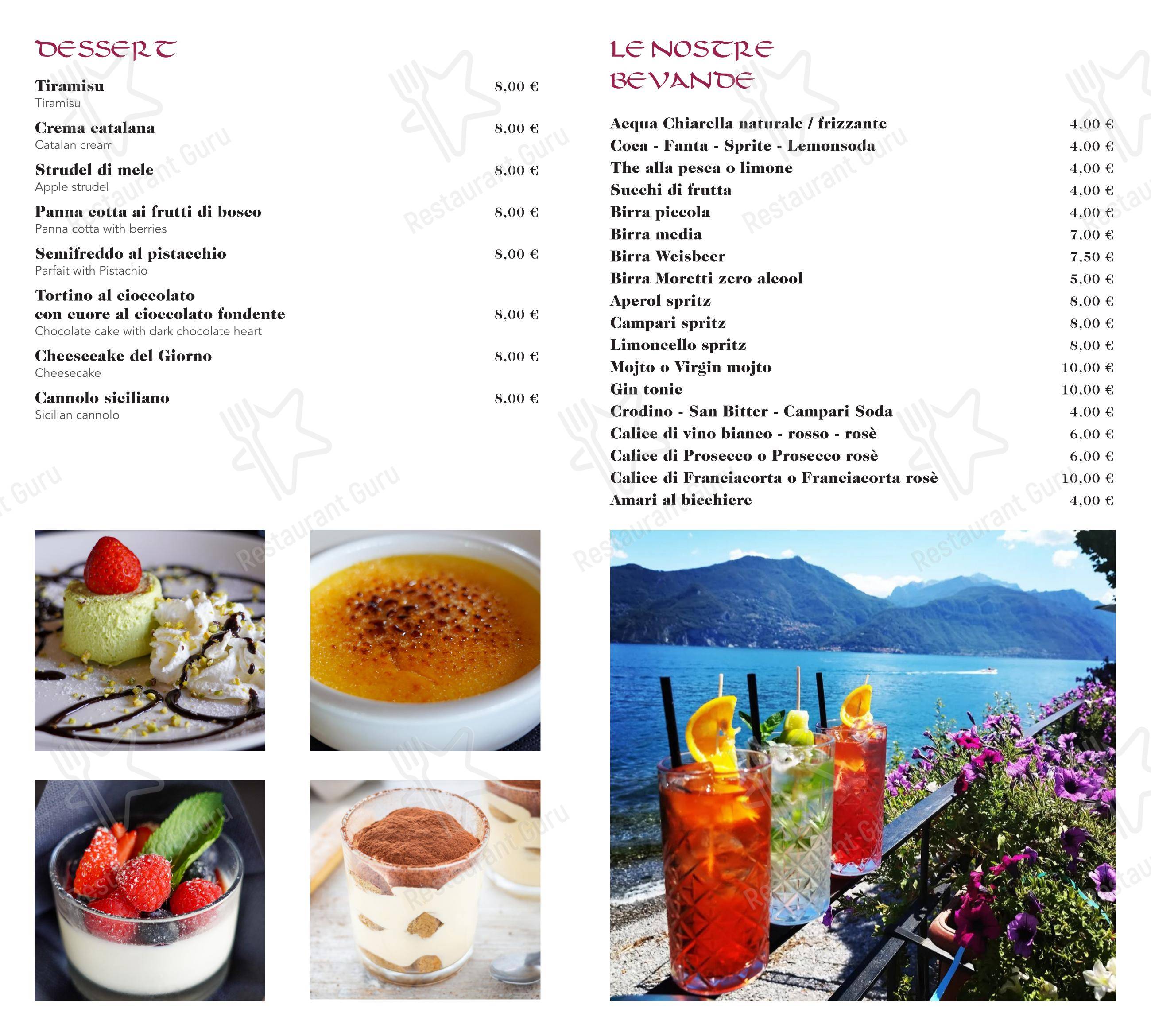 Menu bar per Ristorante La Grolla Menaggio ristorante