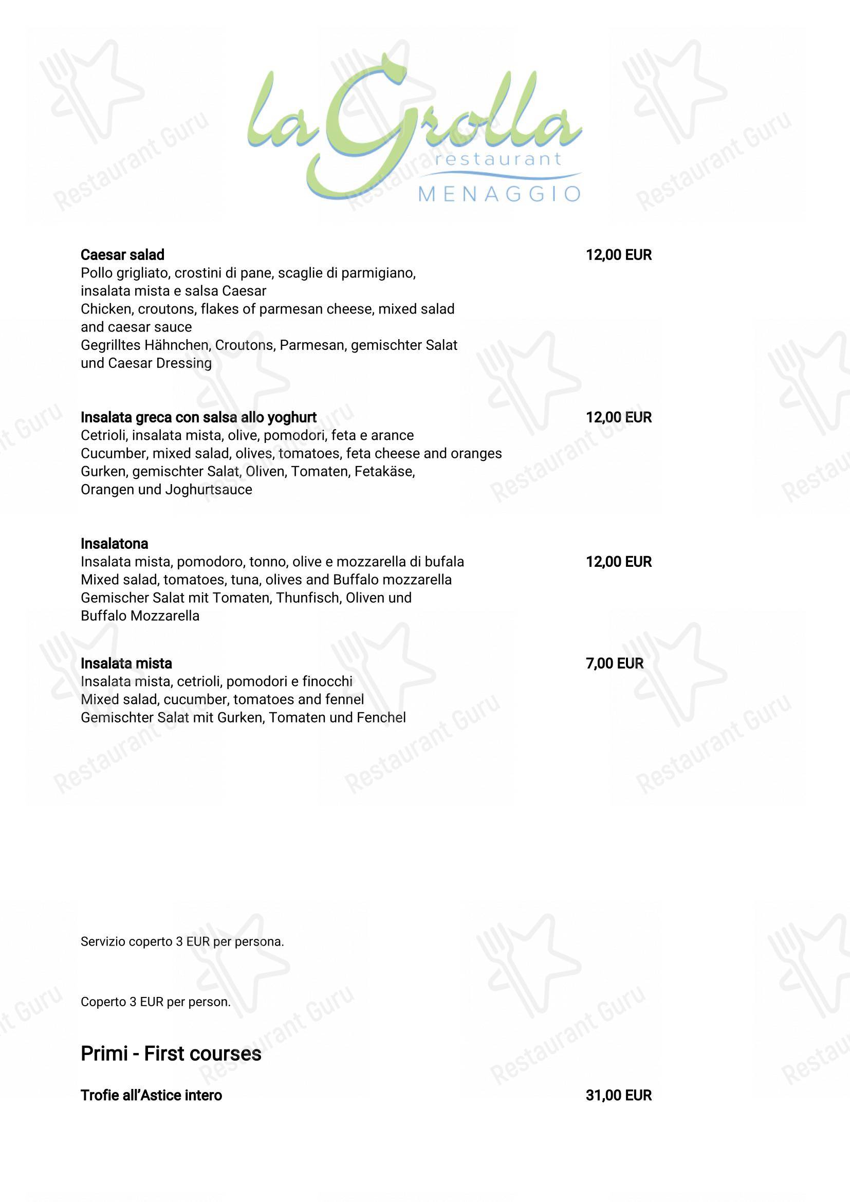 Menu di Ristorante La Grolla Menaggio - 菜单