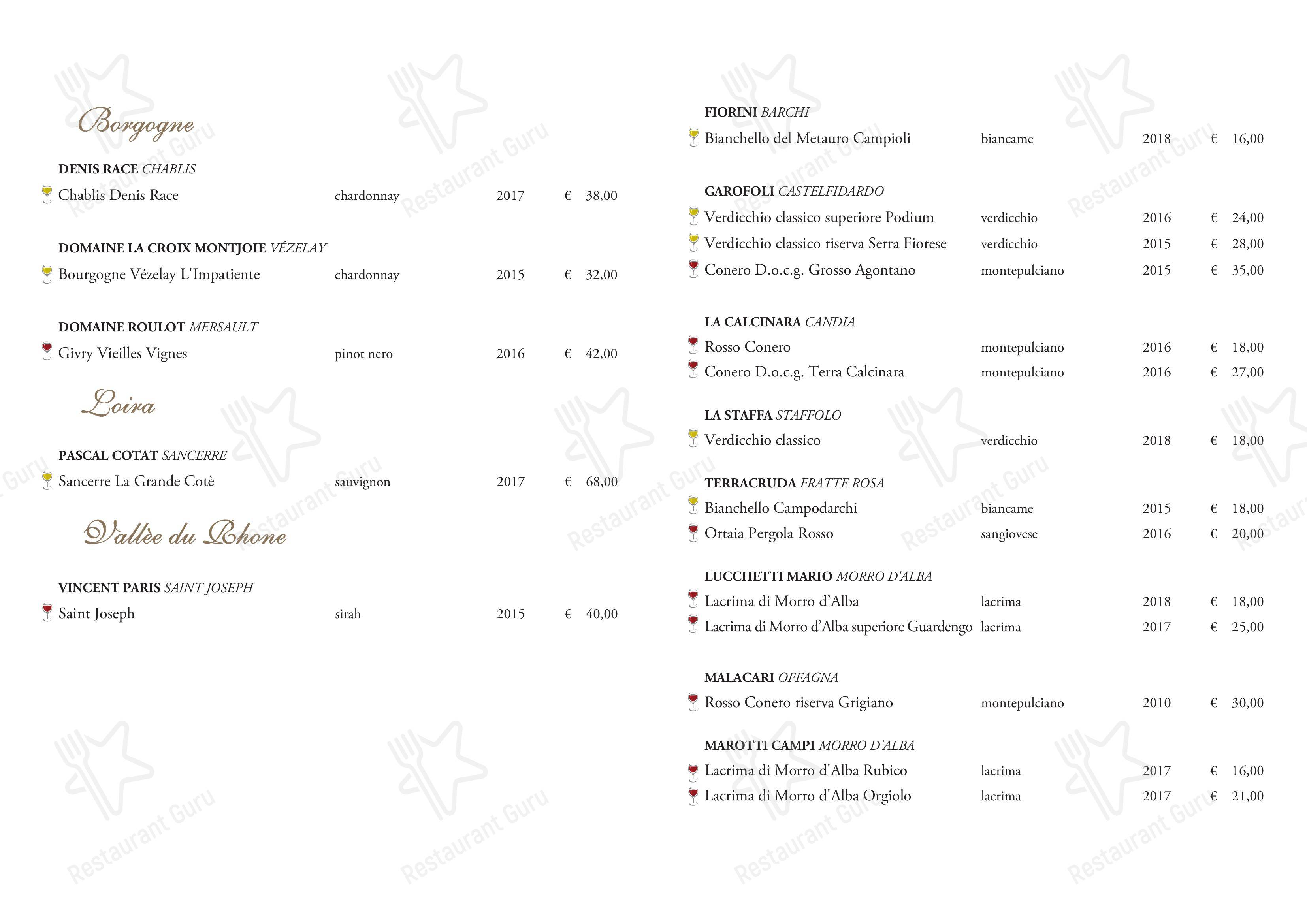 Menu di Ristorante La Rotonda Jesi - Menu bar