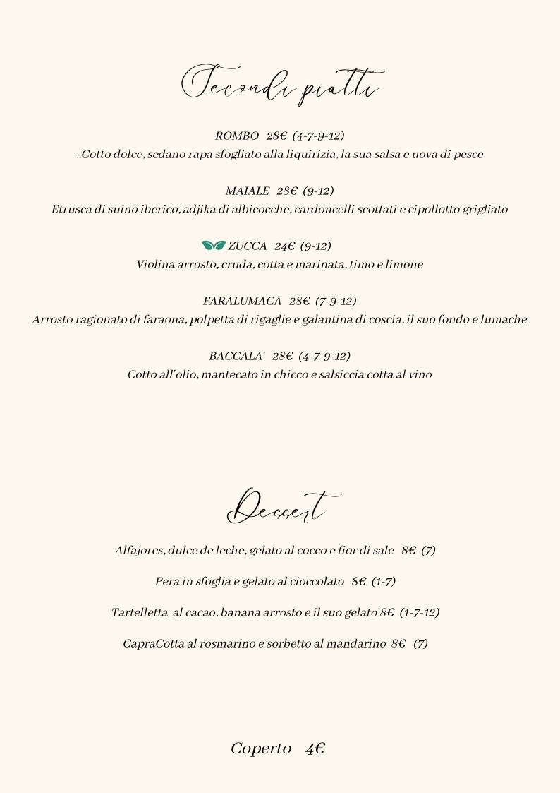 Menu di Ristorante Le Cento Buche 