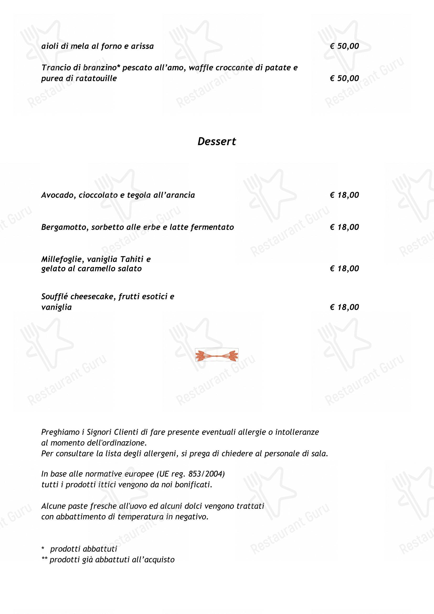 Menu di Ristorante Le Grenier - Menu