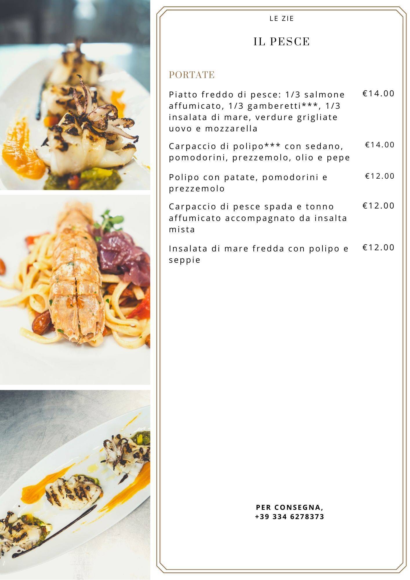 Menu di Ristorante Le Zie 