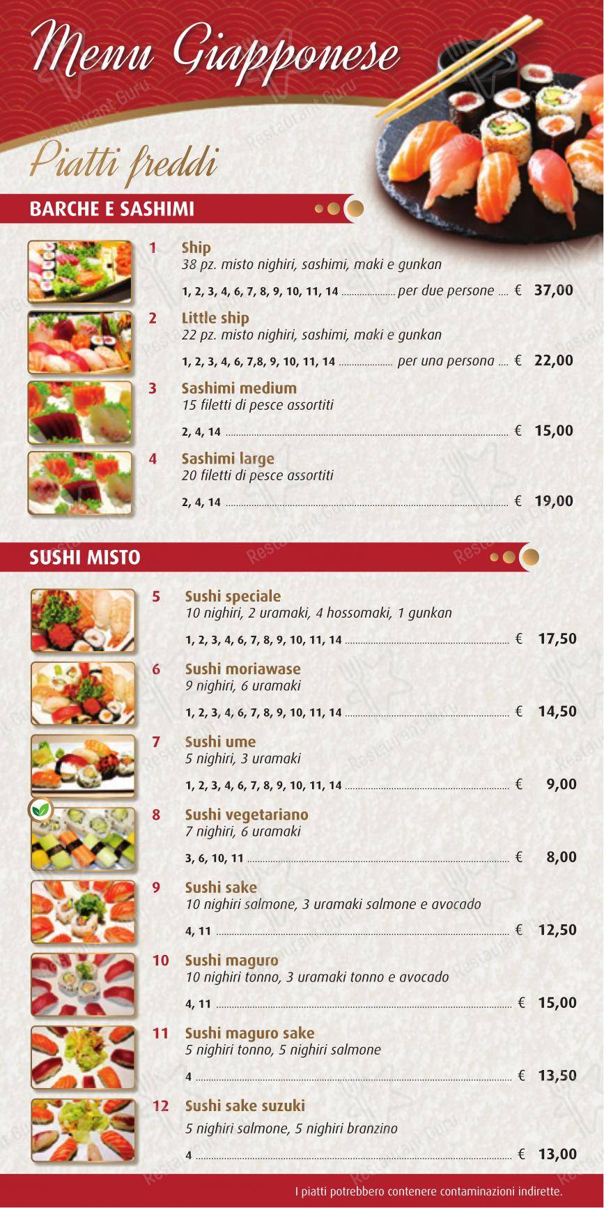 Menu per Ristorante Lotus ristorante