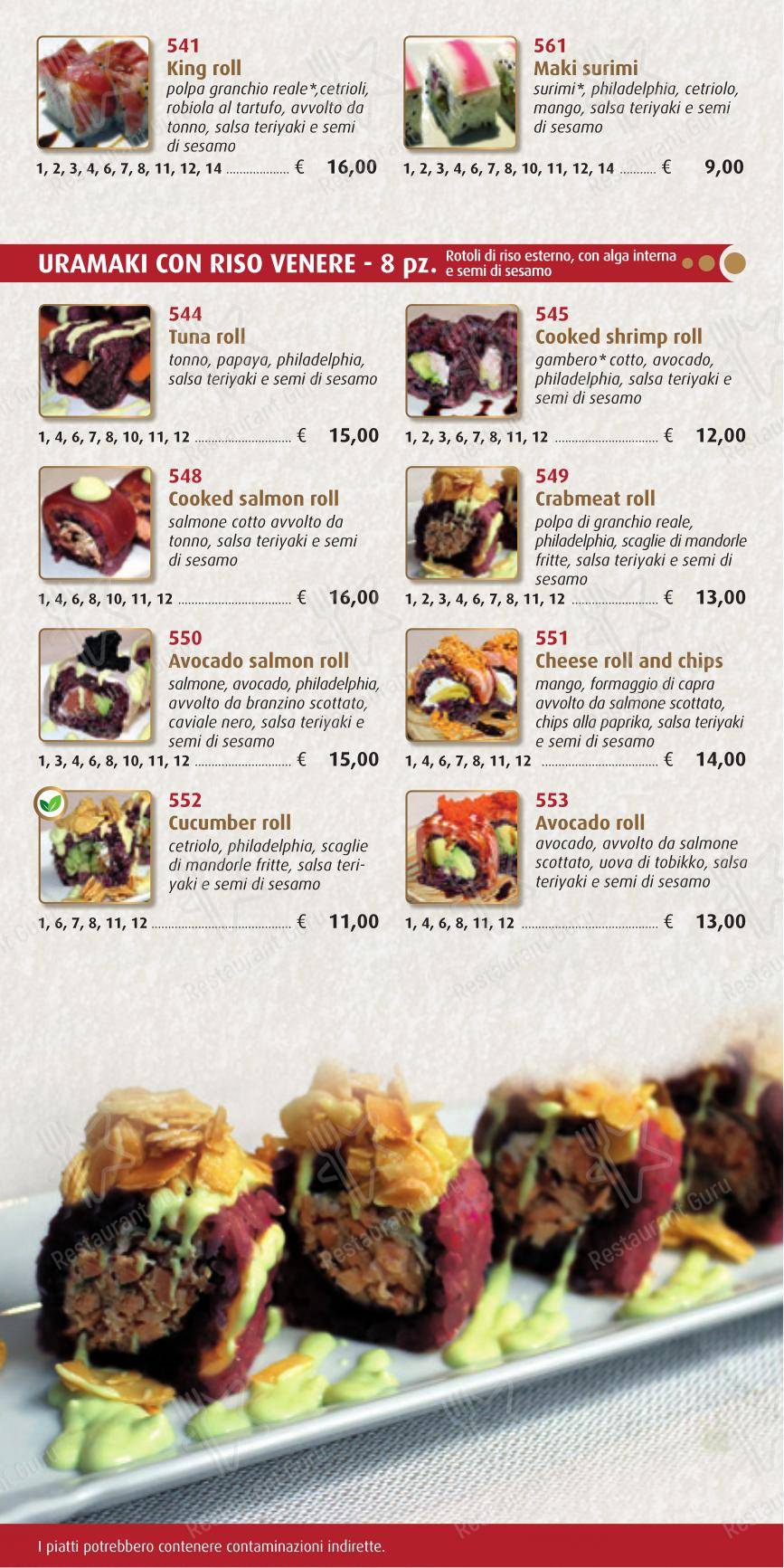 Menu per Ristorante Lotus ristorante