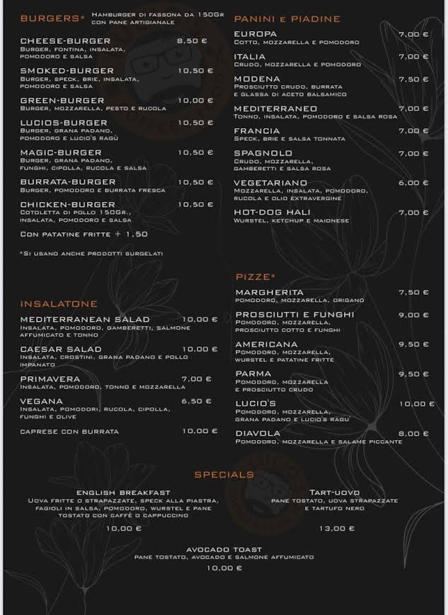 Menu di Ristorante Lucio's Coffee e Food 