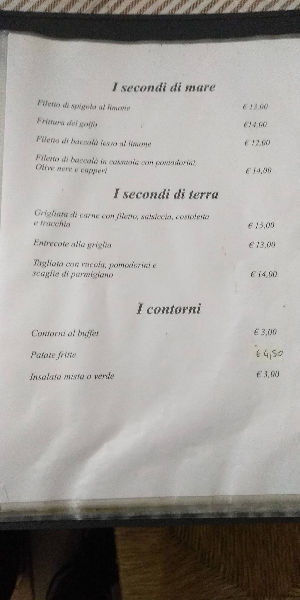 Menu di Ristorante Pizzeria Aglio, Olio E... Napoli 