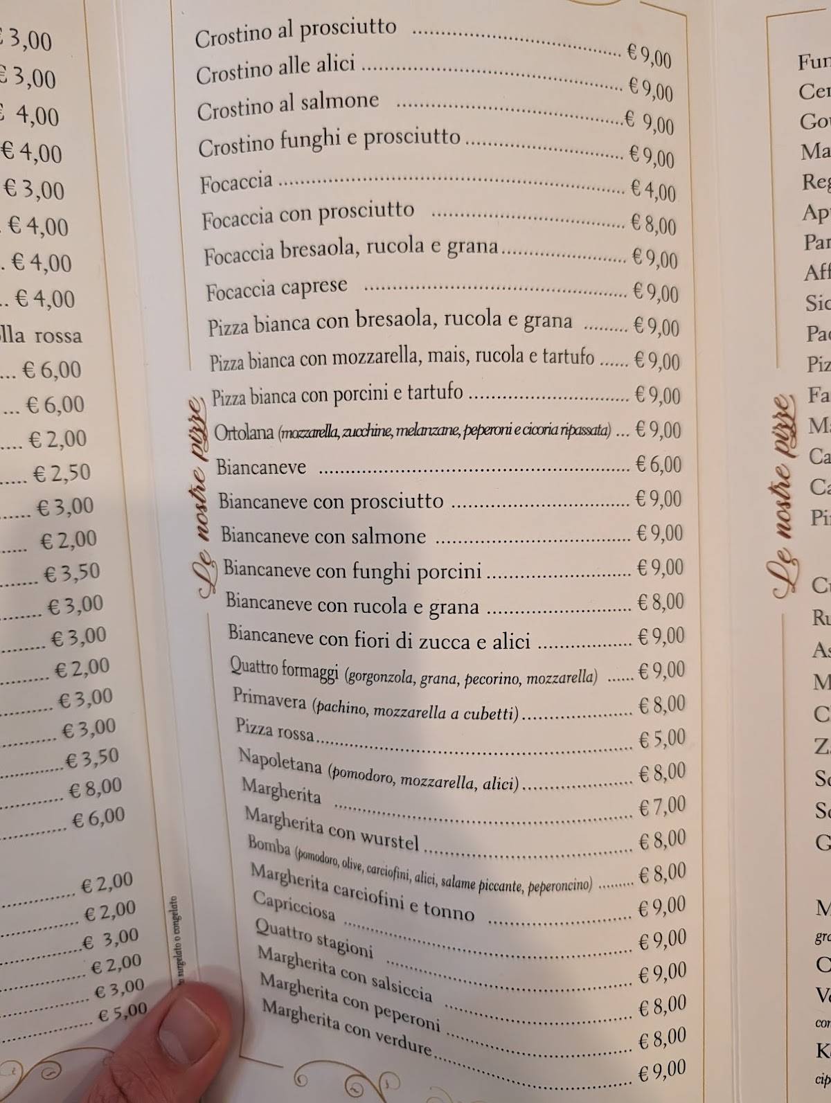Menu di Ristorante Pizzeria Cenerentola 