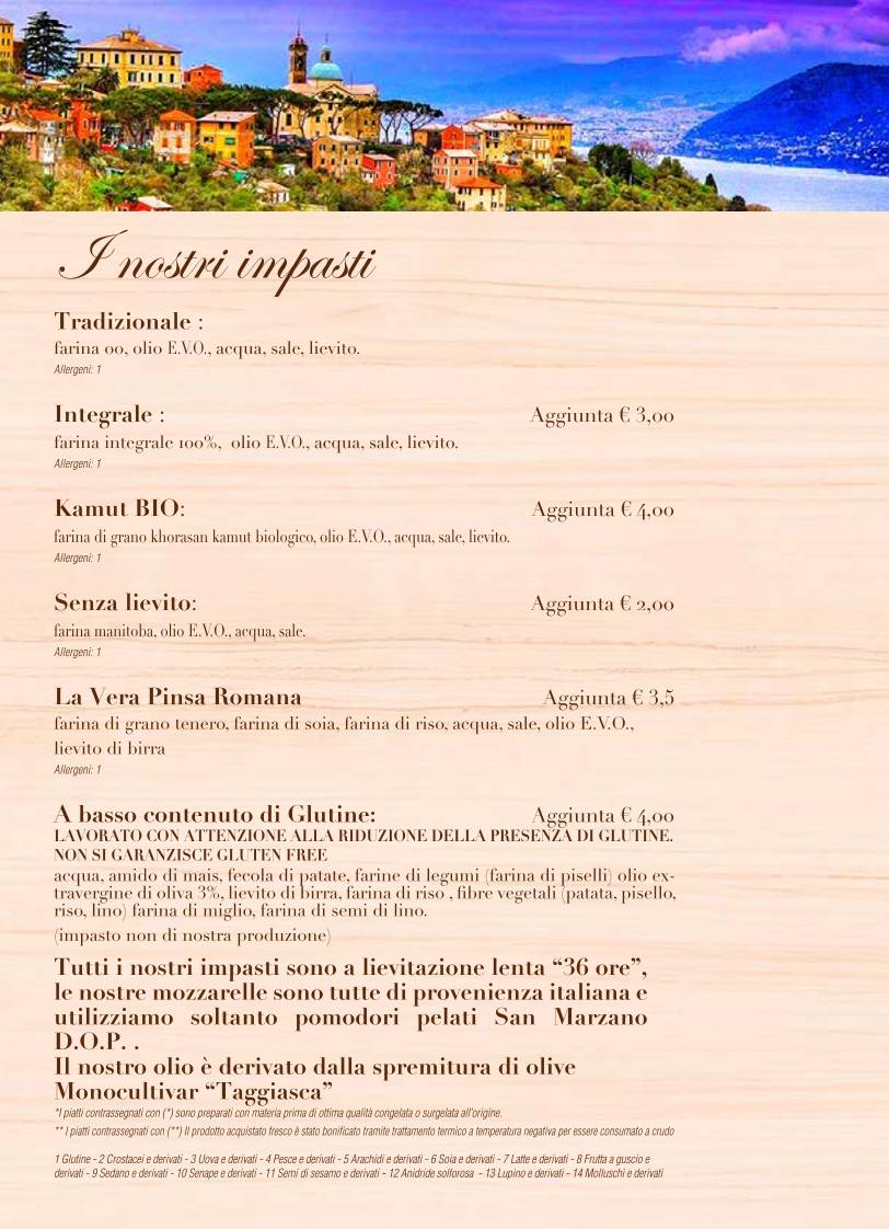 Menu di Pizzeria del Ponte 