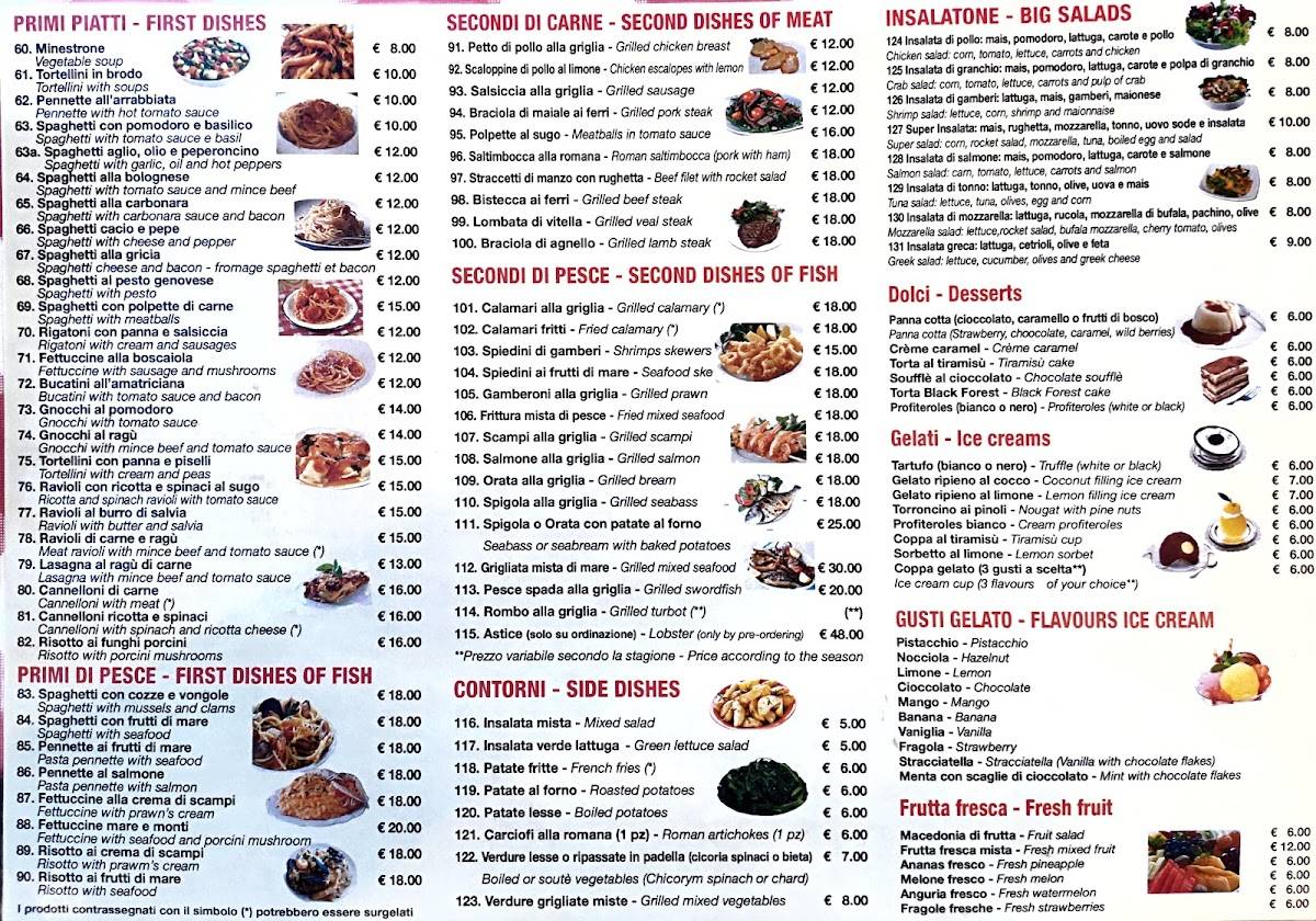 Menu di Ristorante Pizzeria Grande Secolo 