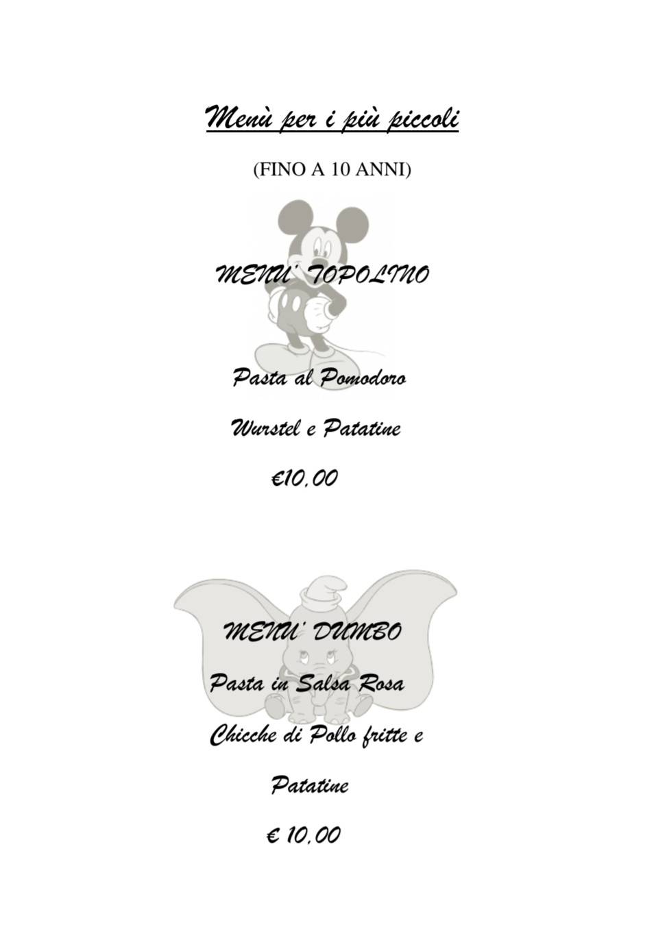 Menu di Ristorante Pizzeria Il Frantoio 