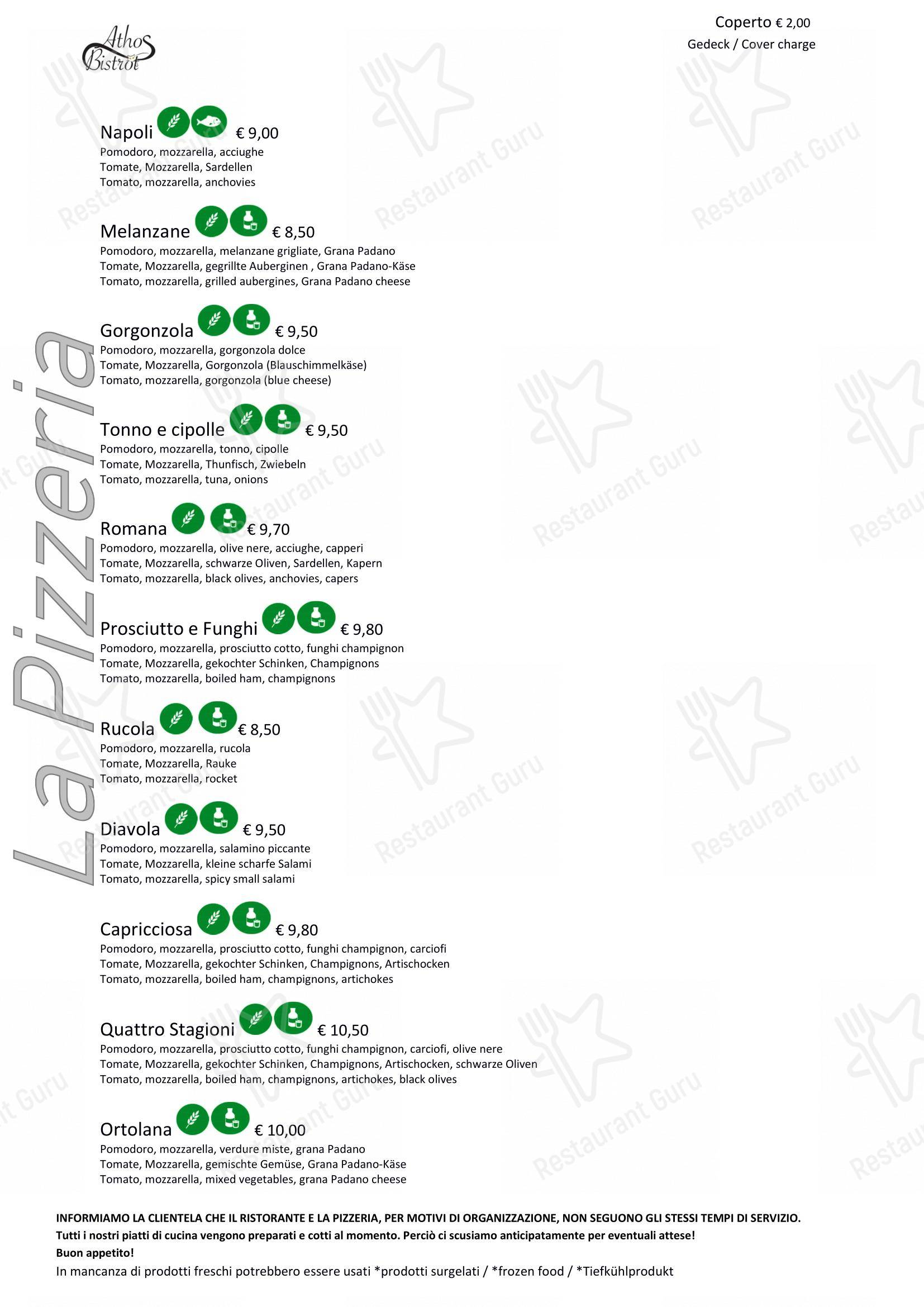 Menu di Ristorante Pizzeria La Villa - 菜单