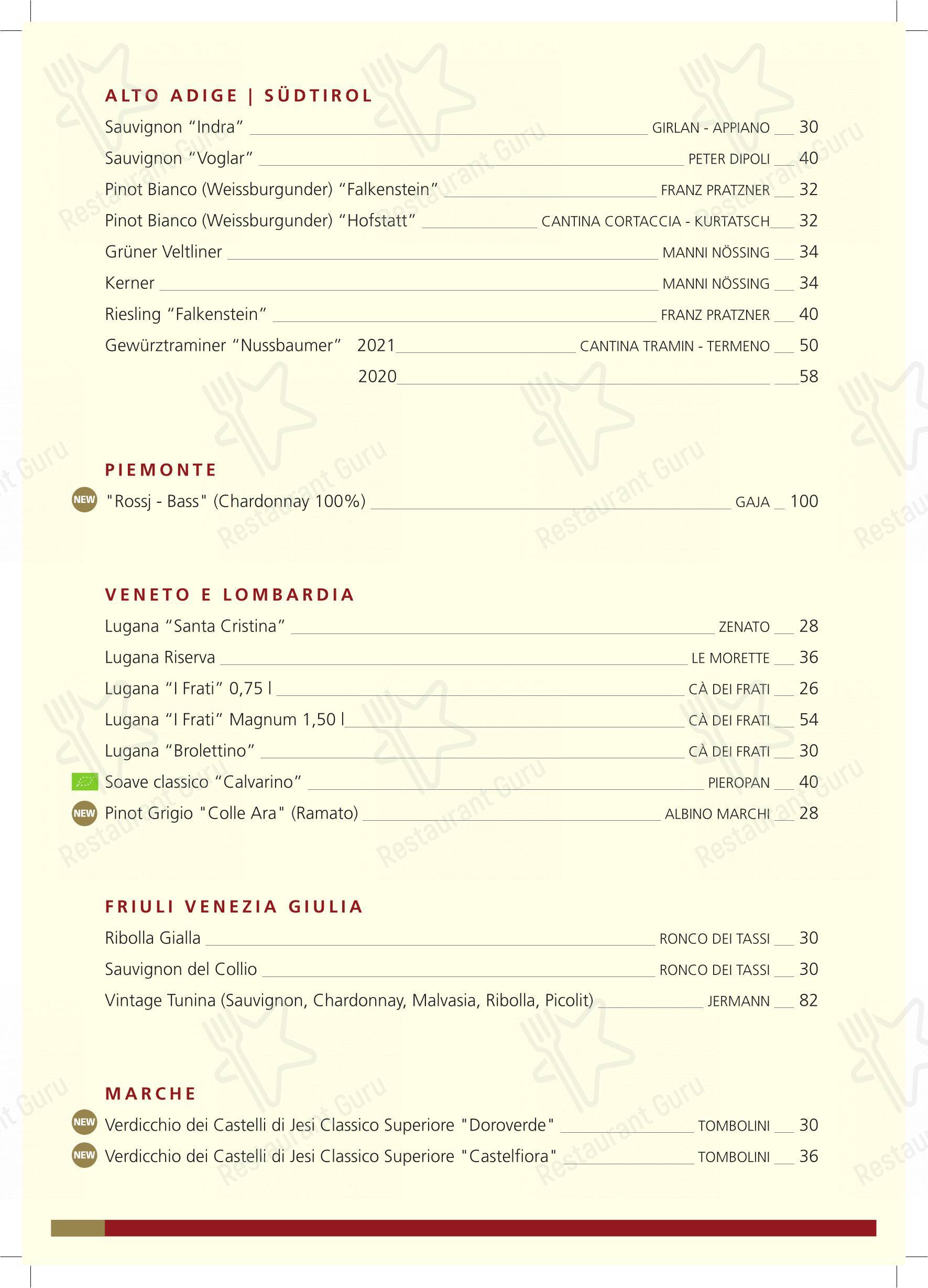 菜单 per Ristorante Pizzeria Leon D'oro Riva in Riva del Garda