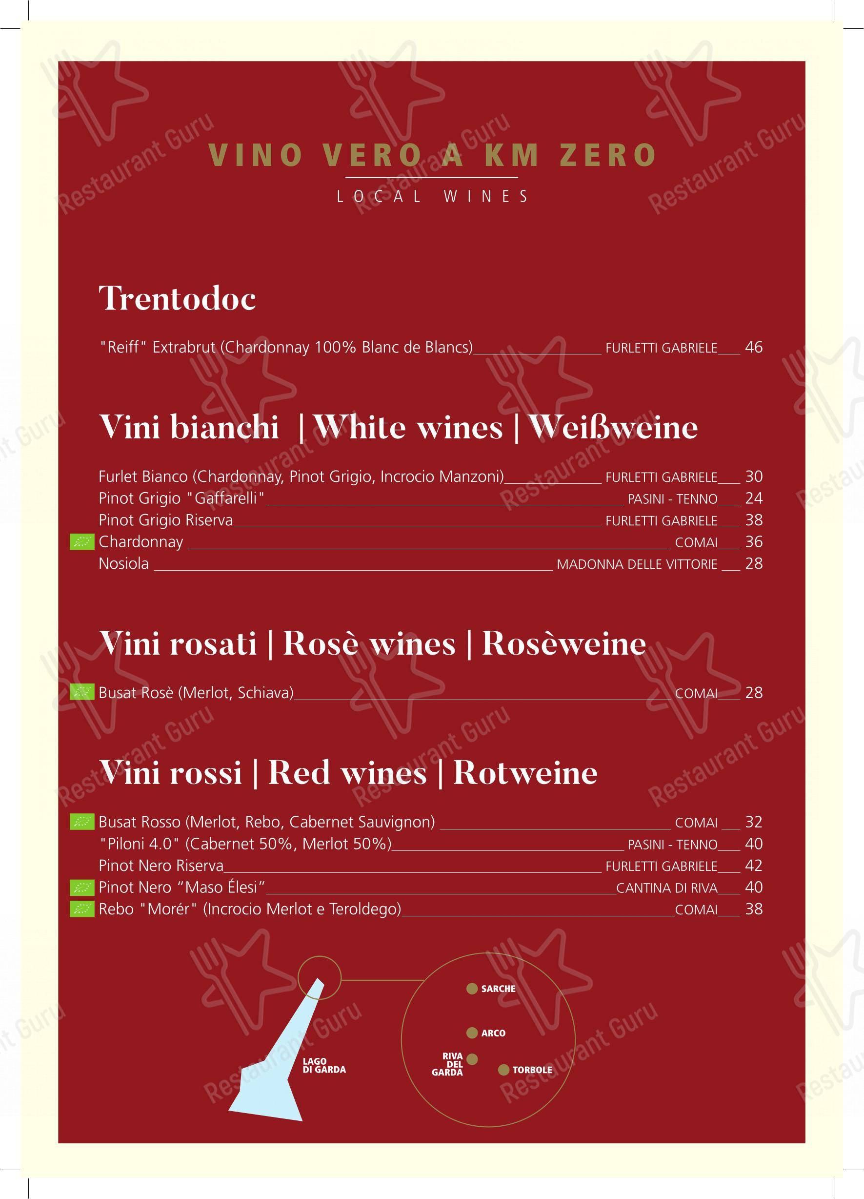 菜单 per Ristorante Pizzeria Leon D'oro Riva ristorante