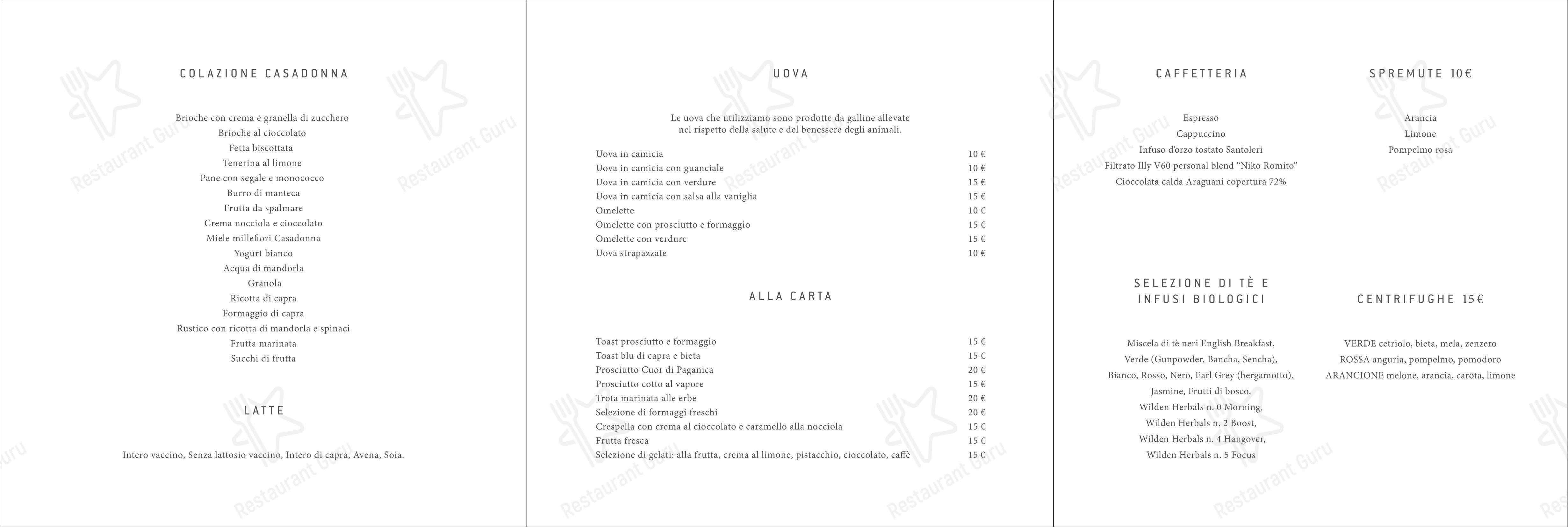 Menu di Ristorante Reale - Menu bar