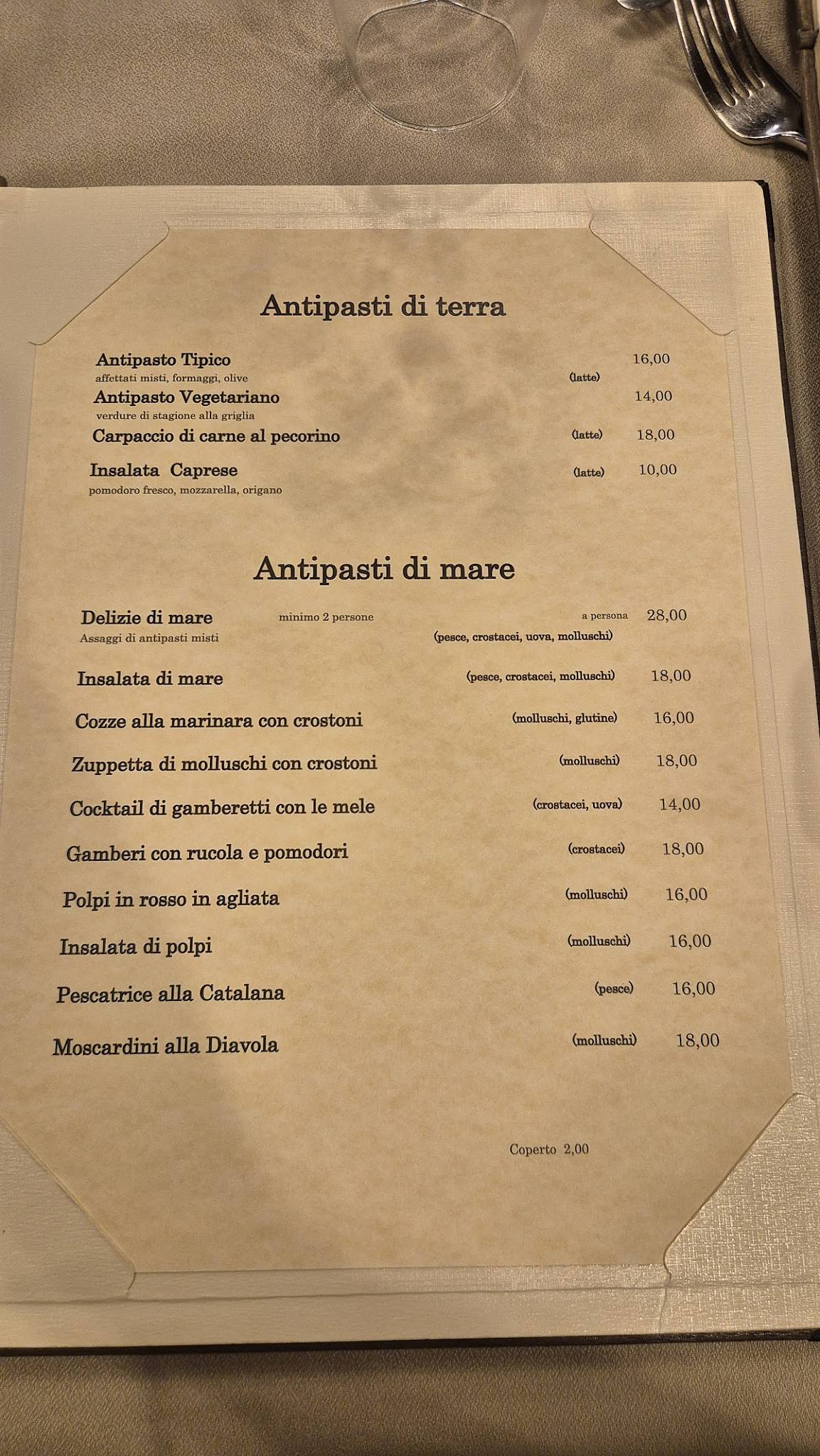 Menu di Ristorante Valentina 