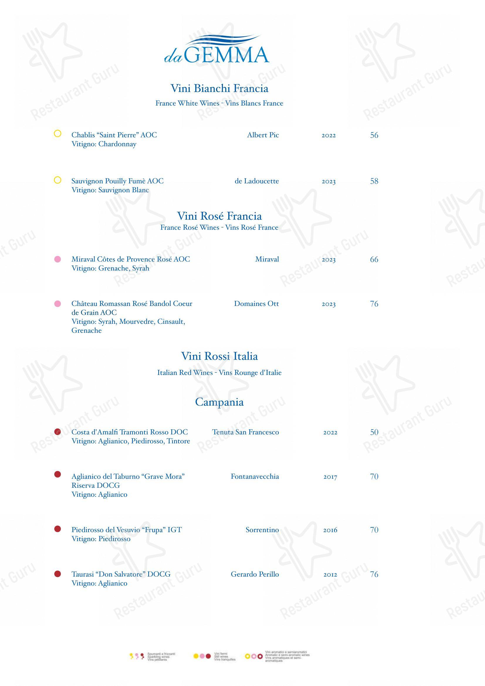 Menu per Ristorante da Gemma pub & bar