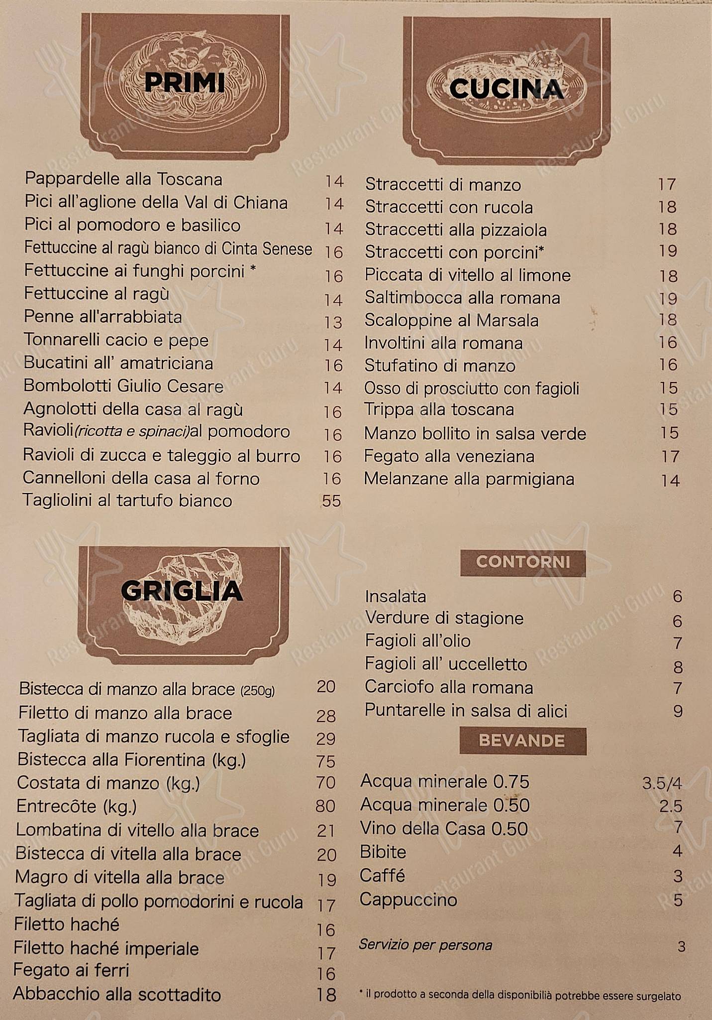 Guarda il menu di Ristorante dal Toscano al Girarrosto