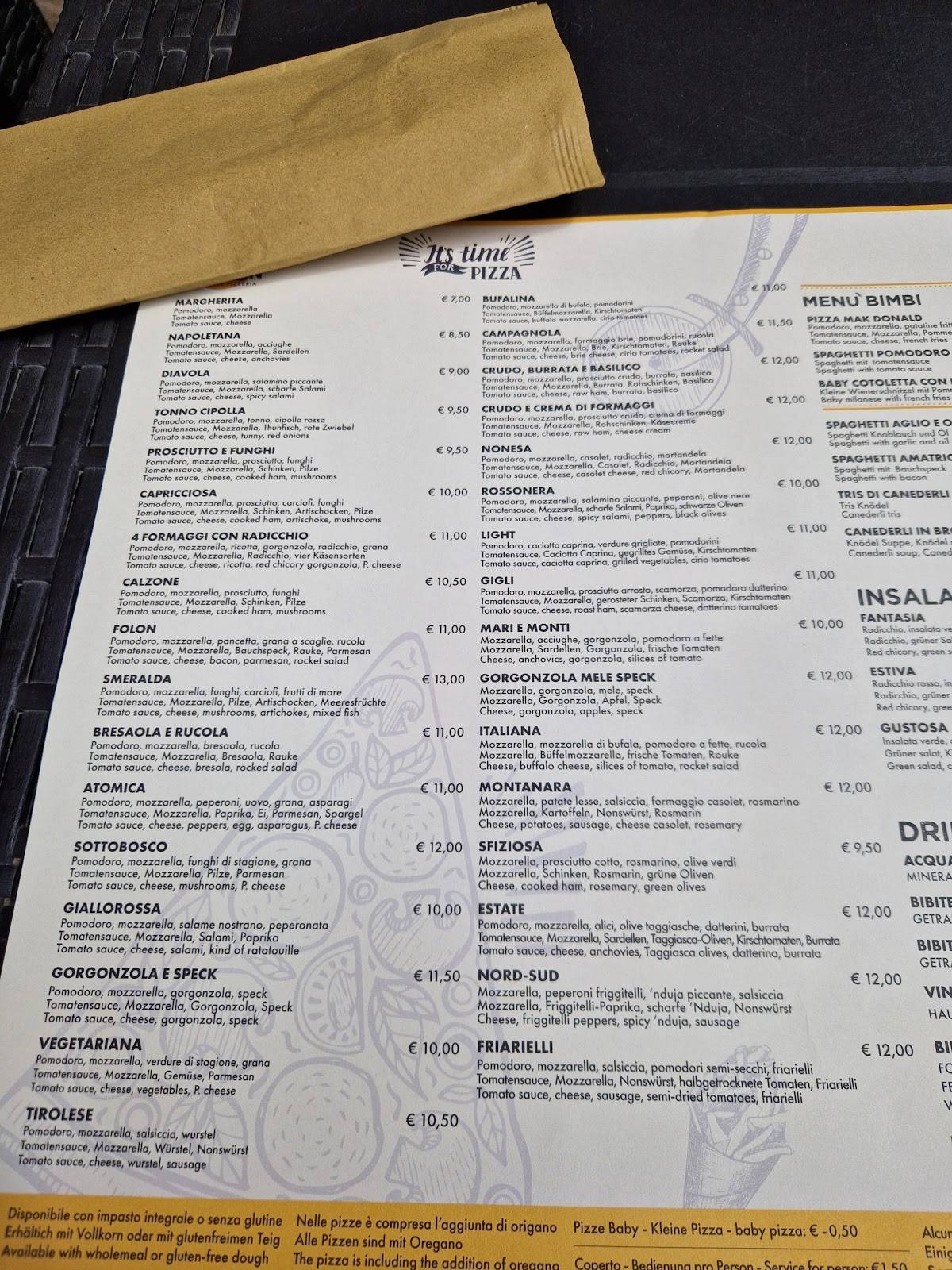 Menu di Ristorante pizzeria Folon 