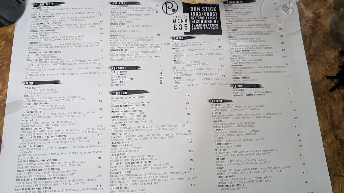 Menu di Ristorante pizzeria “Il Pinolo” 