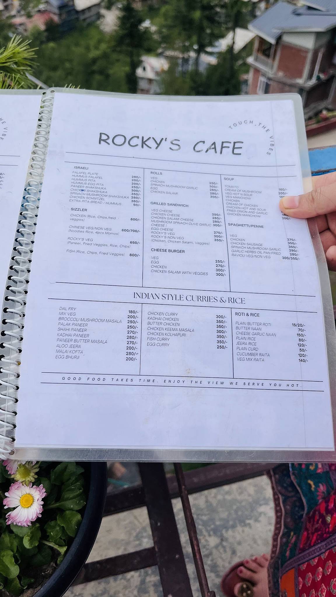 Rocky's Cafe menu