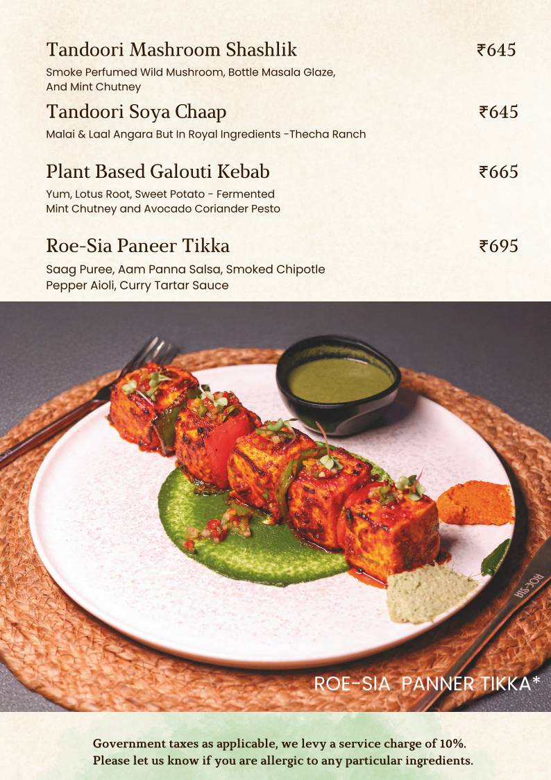 Roesia Gurugram menu