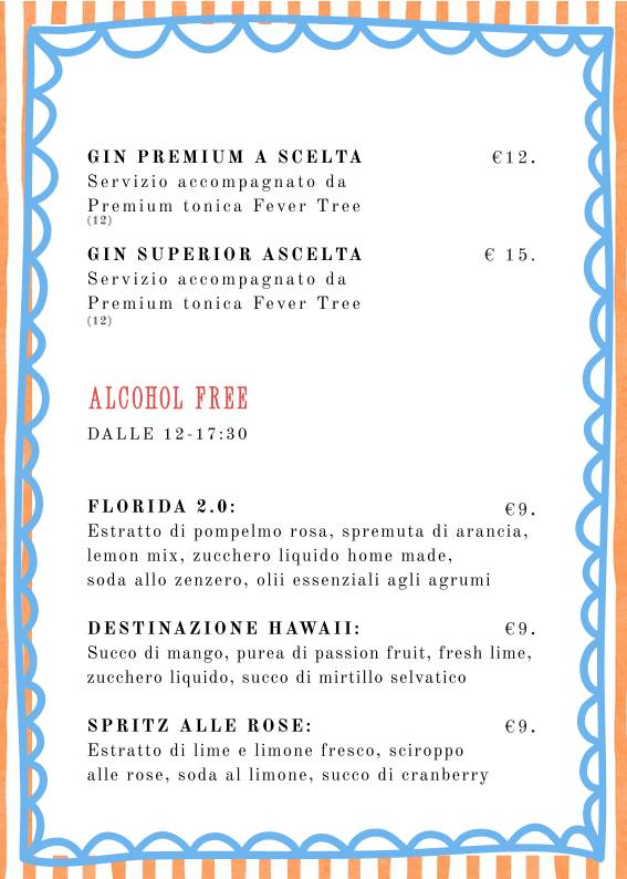 Menu di Casa Vidaschi 