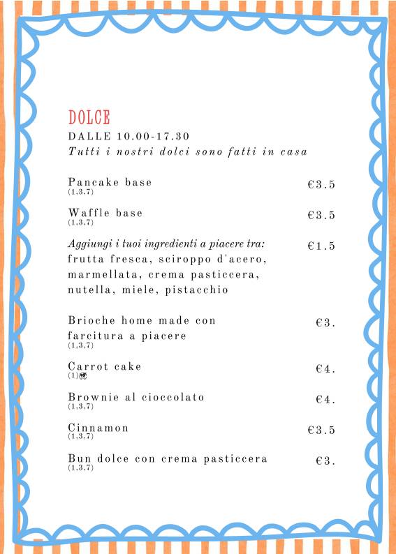 Menu di Casa Vidaschi 