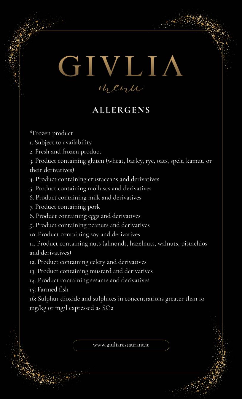 Menu di Giulia Restaurant 