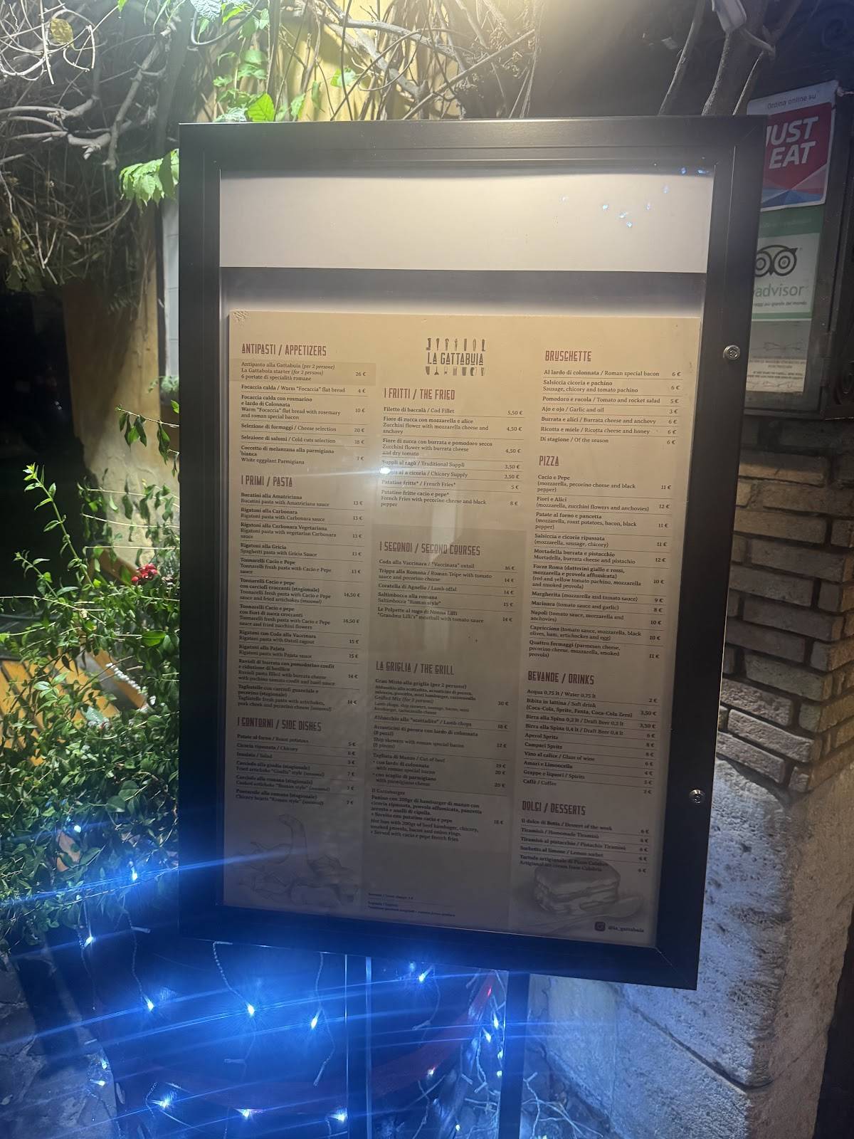 Menu di La Gattabuia 