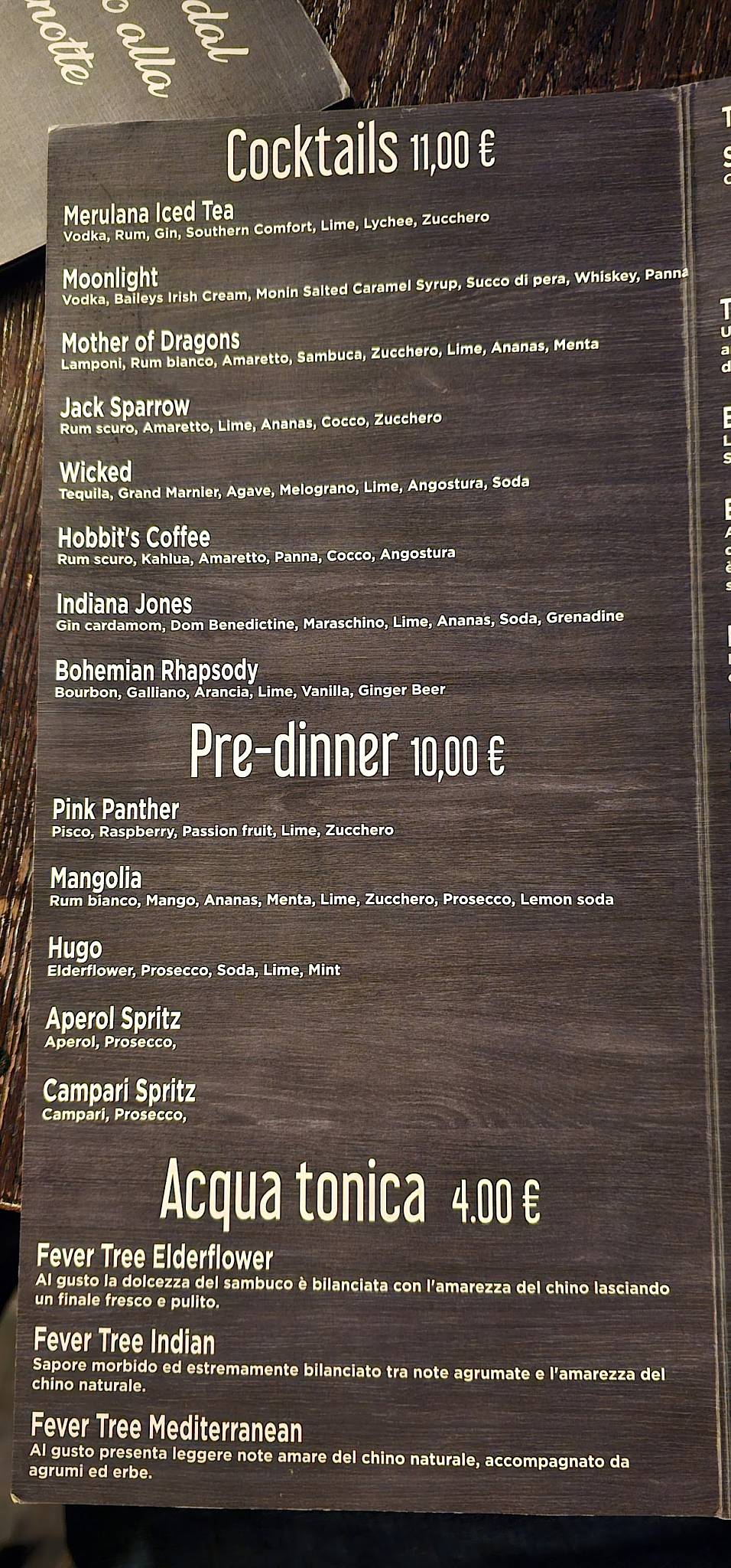 Menu di Merulana Cafè 