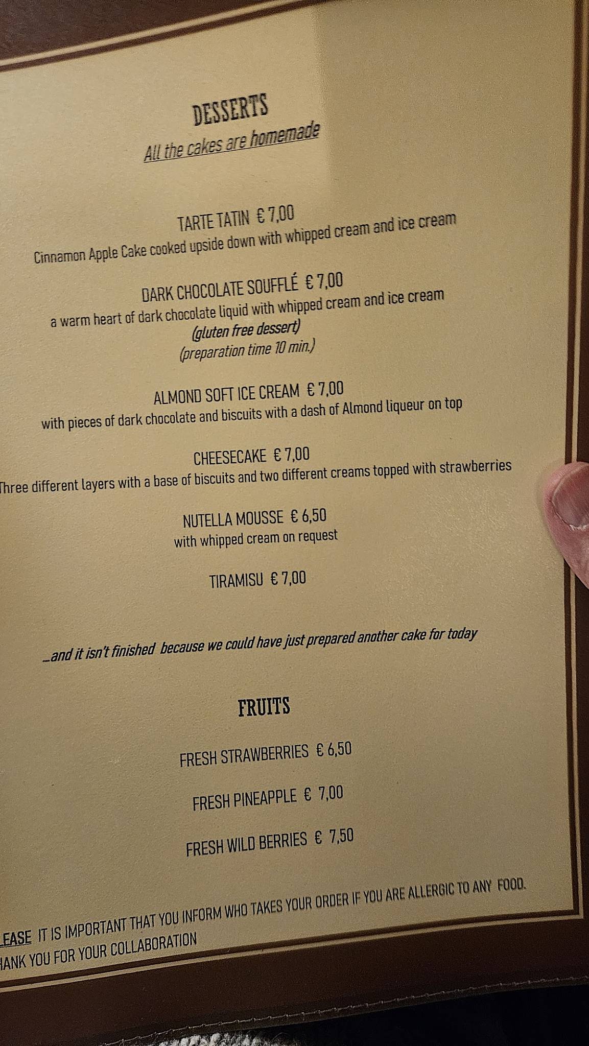 Menu di Old Bear 