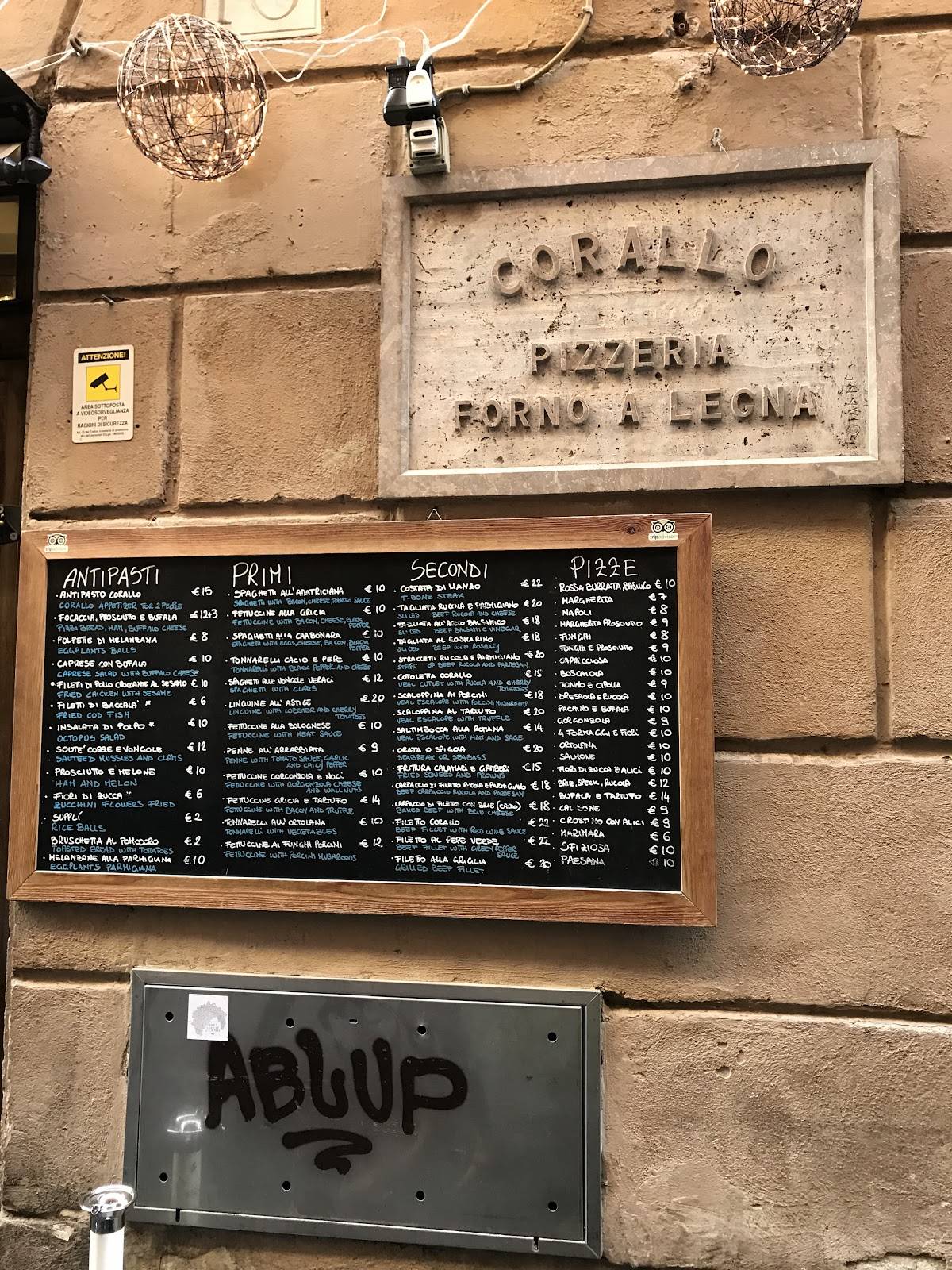Menu di Ristorante pizzeria Forno a Legna 12 apostoli 