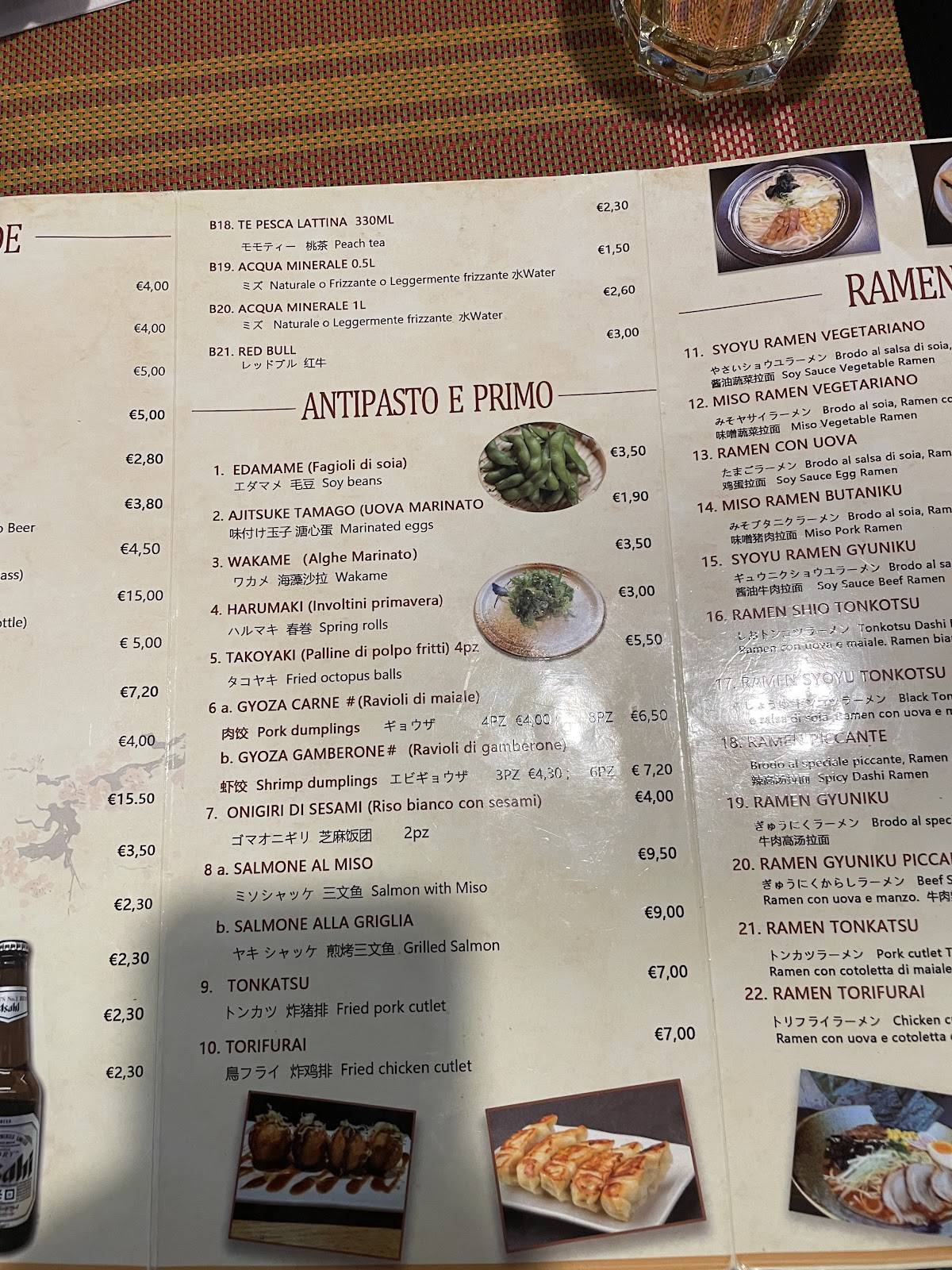 Menu di Sakura Ramen 