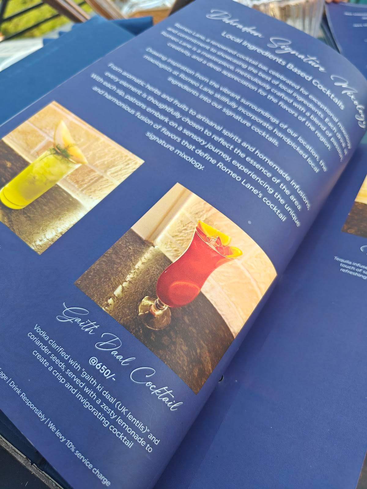 Romeo Lane - DEHRADUN menu