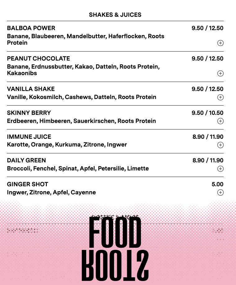 Menu di Roots 
