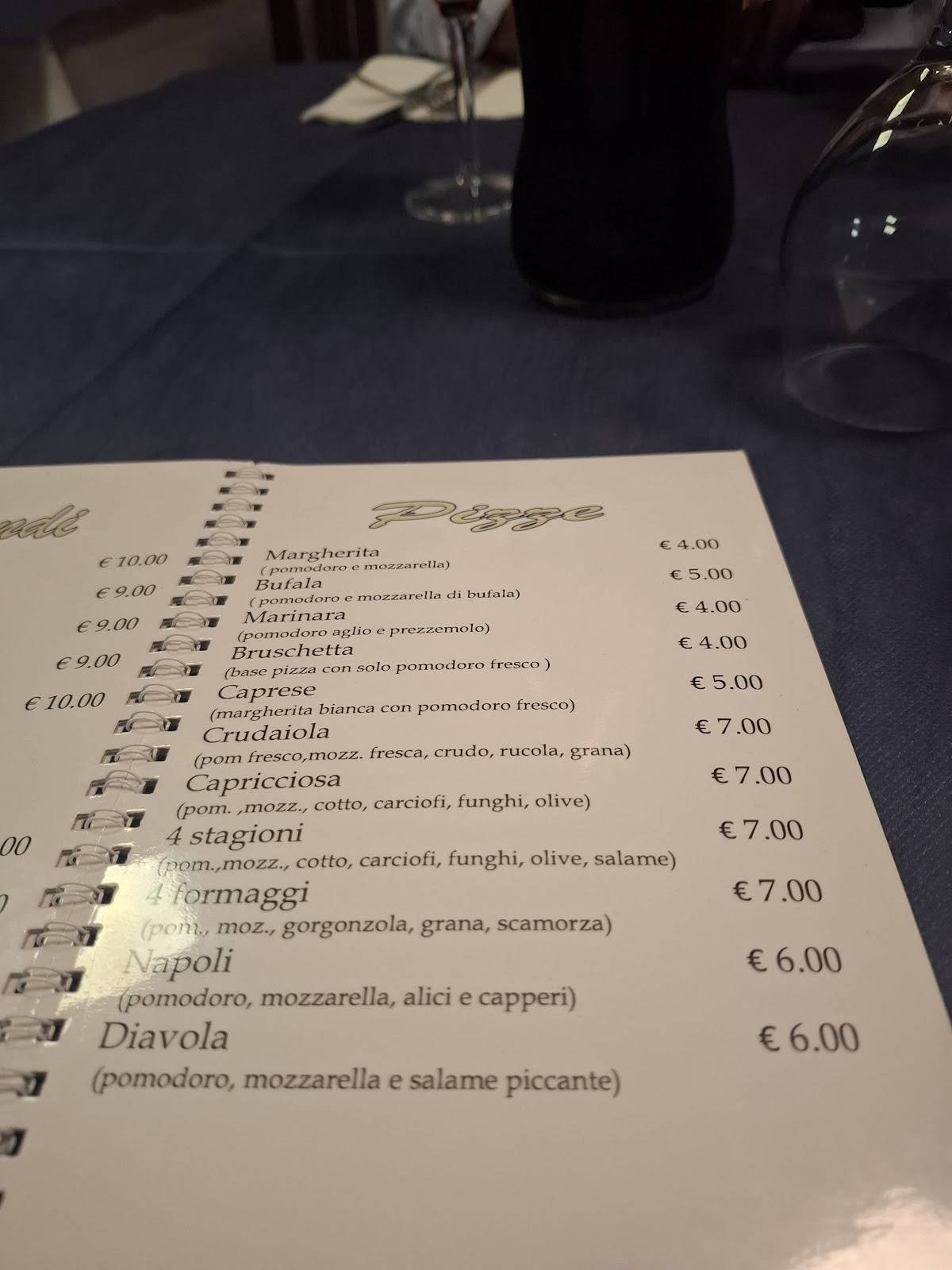 Menu di Rosa Blu - Ristorante Pizzeria 