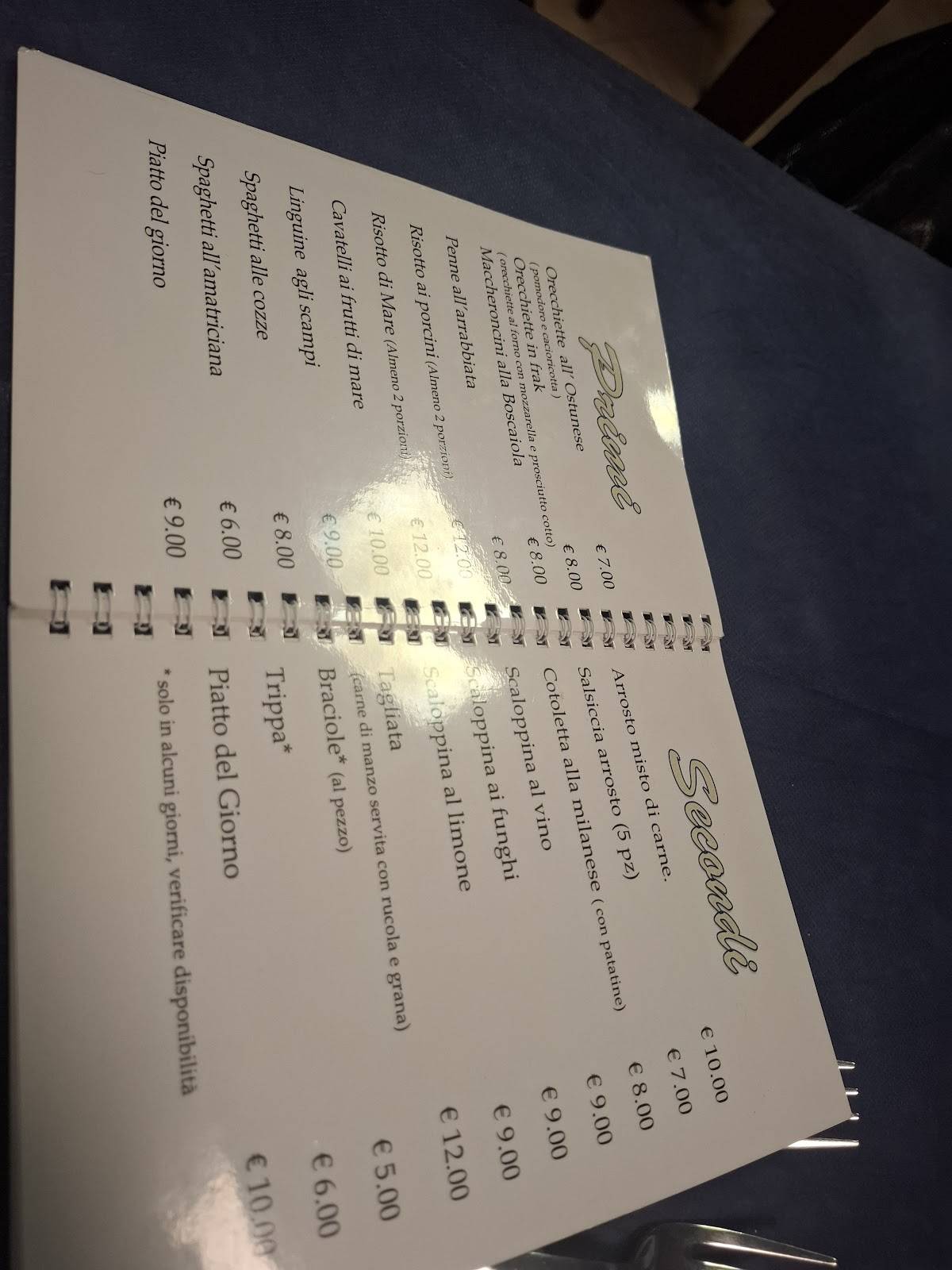 Menu di Rosa Blu - Ristorante Pizzeria 