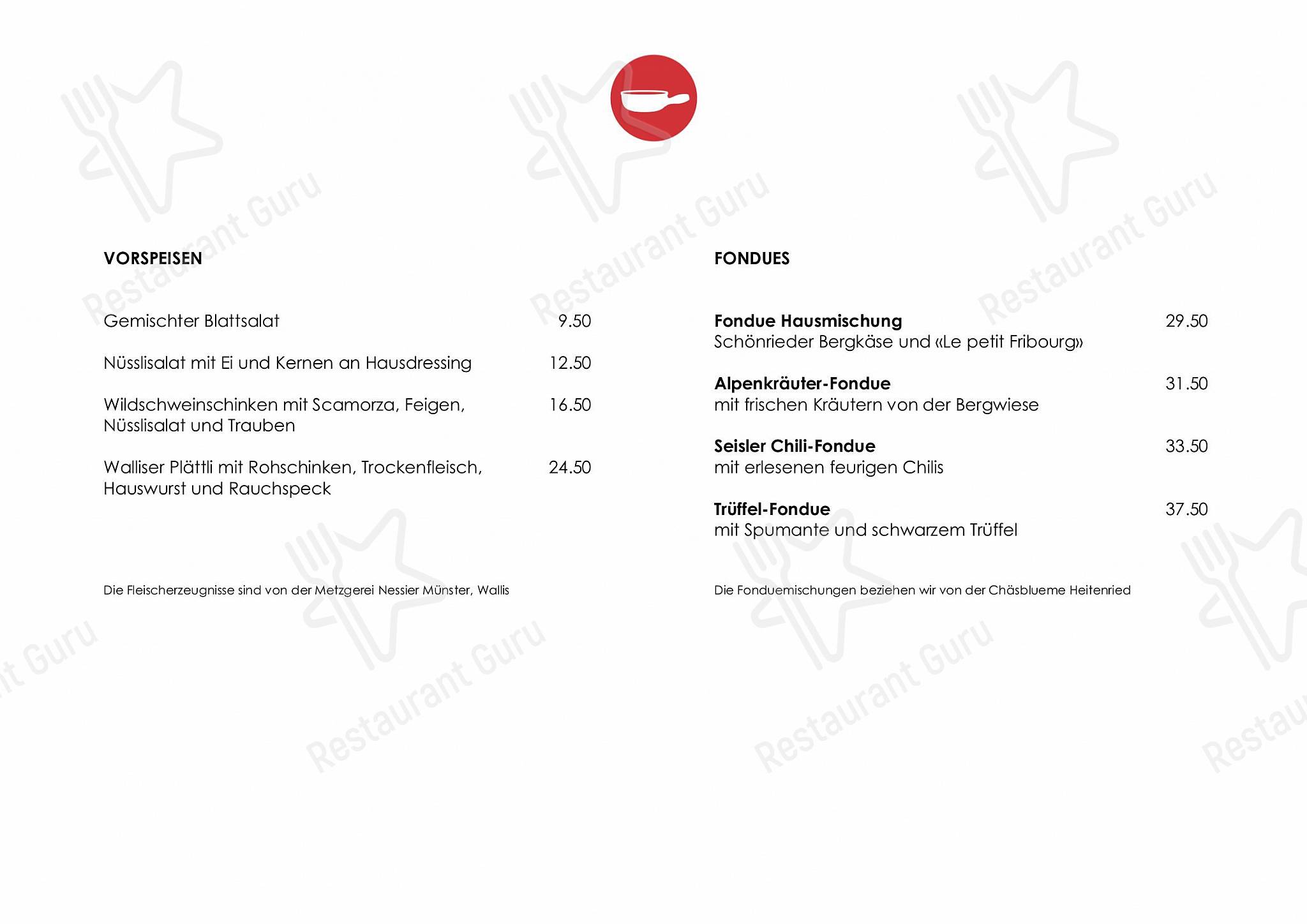OUR MENU pour Restaurant Rosengarten restaurant