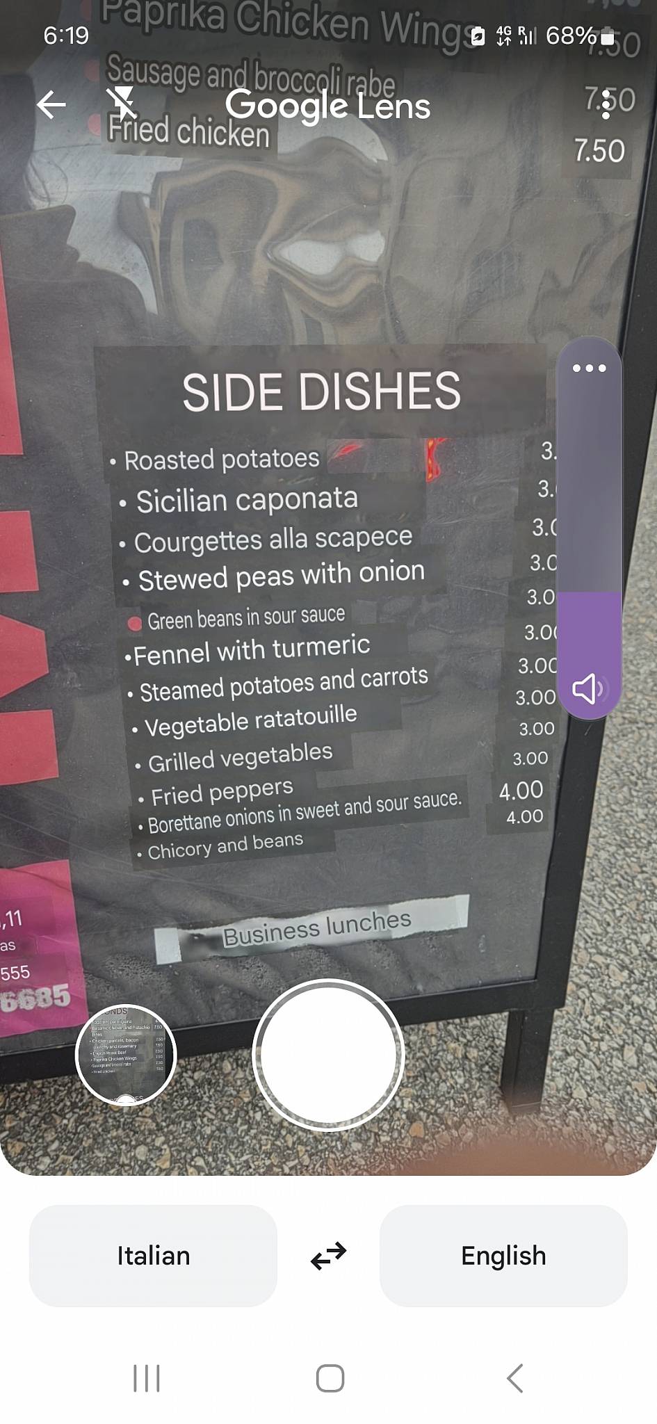 Menu di Rosticceria Pollo Gigante 